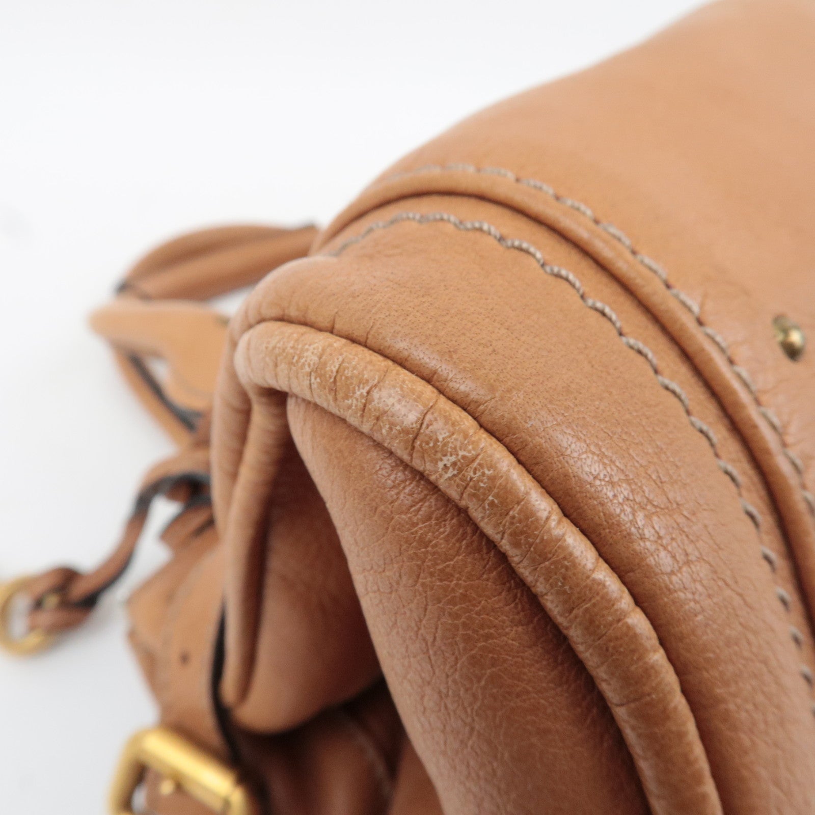 Chloe Paddington Handbag Leather Light Brown *Key Lock