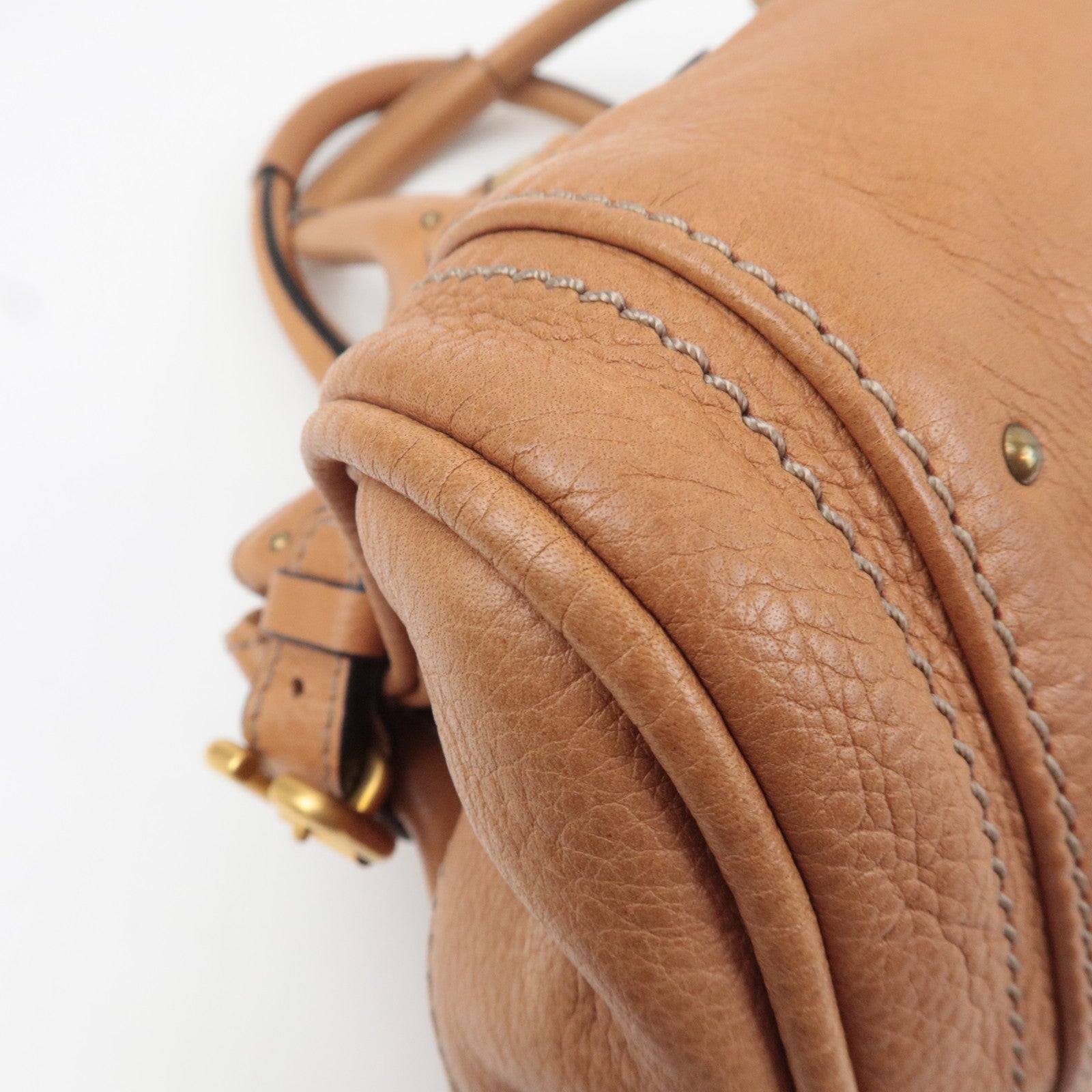 Chloe Paddington Handbag Leather Light Brown *Key Lock