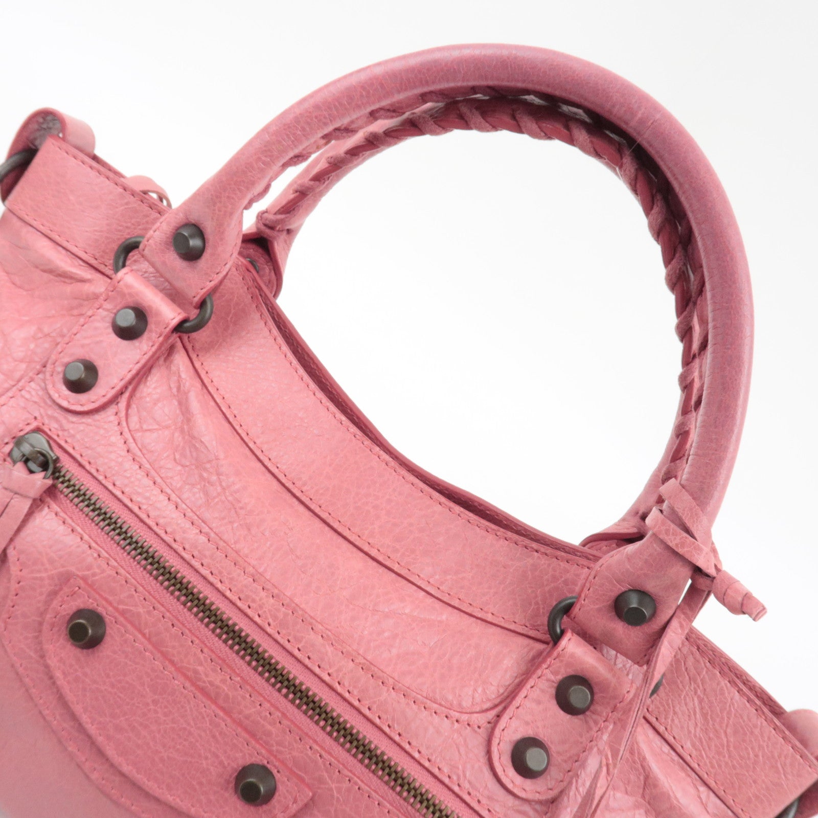BALENCIAGA The First Handbag Leather Pink 103208 *Mirror