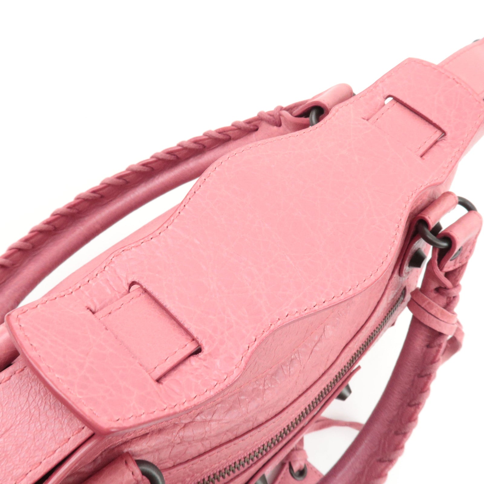 BALENCIAGA The First Handbag Leather Pink 103208 *Mirror