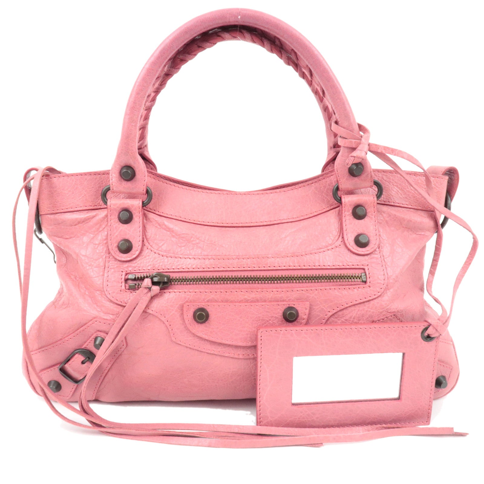 BALENCIAGA The First Handbag Leather Pink 103208 *Mirror81754