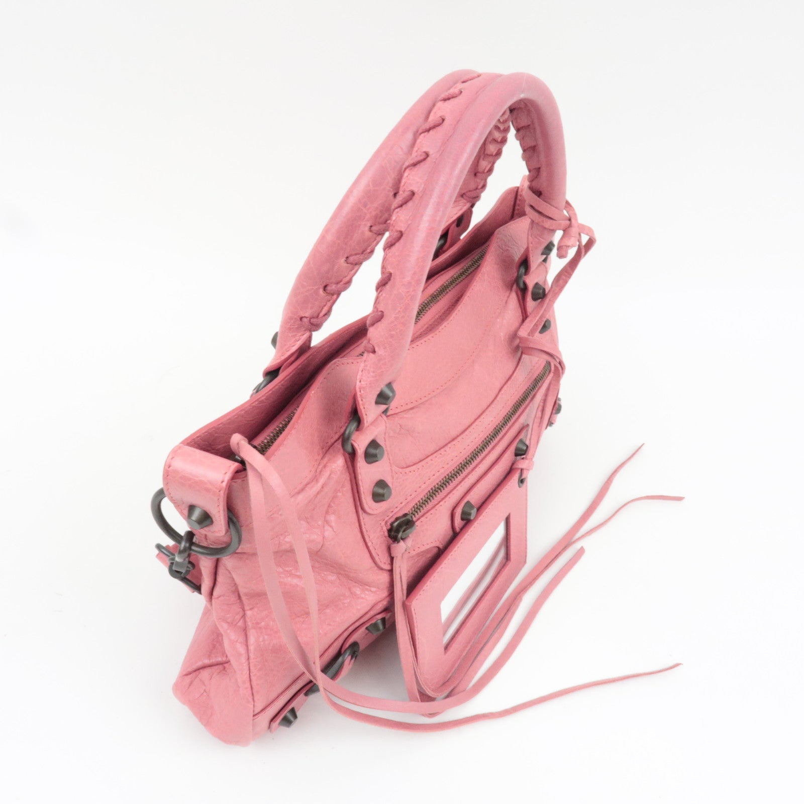 BALENCIAGA The First Handbag Leather Pink 103208 *Mirror