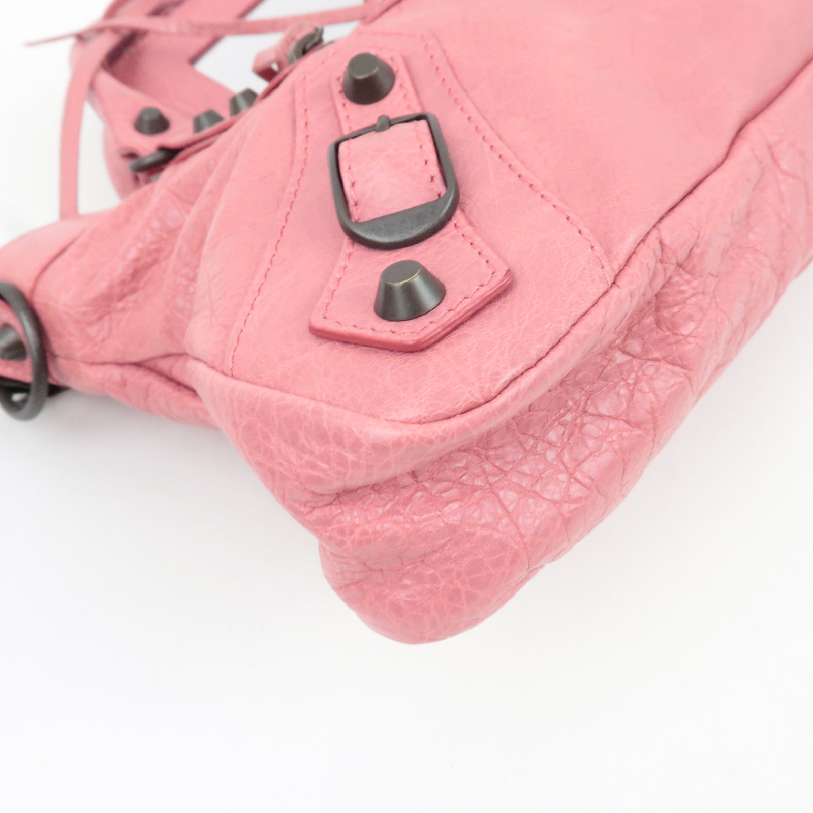 BALENCIAGA The First Handbag Leather Pink 103208 *Mirror