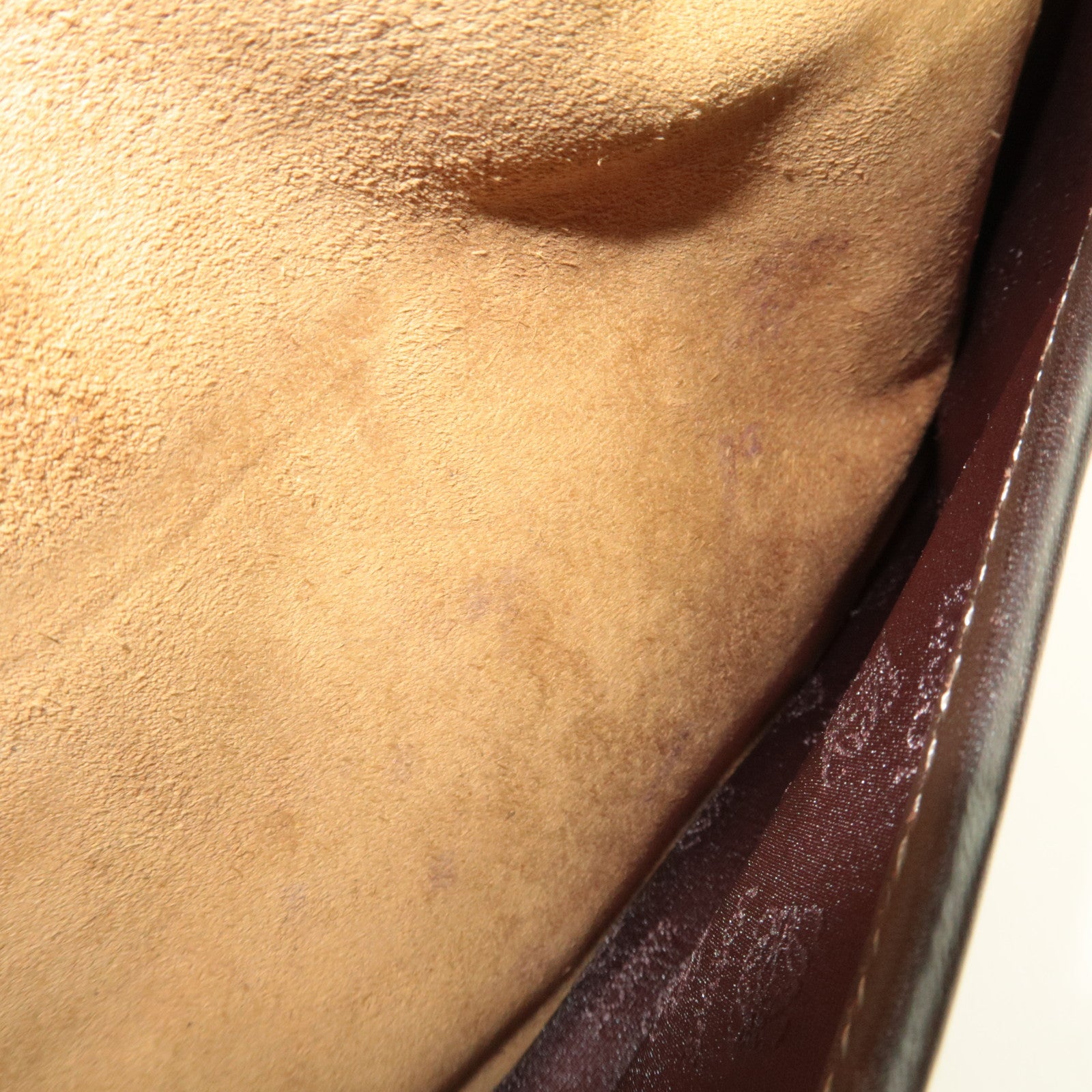 LOEWE Anagram Shoulder Bag Suede Leather Beige Brown