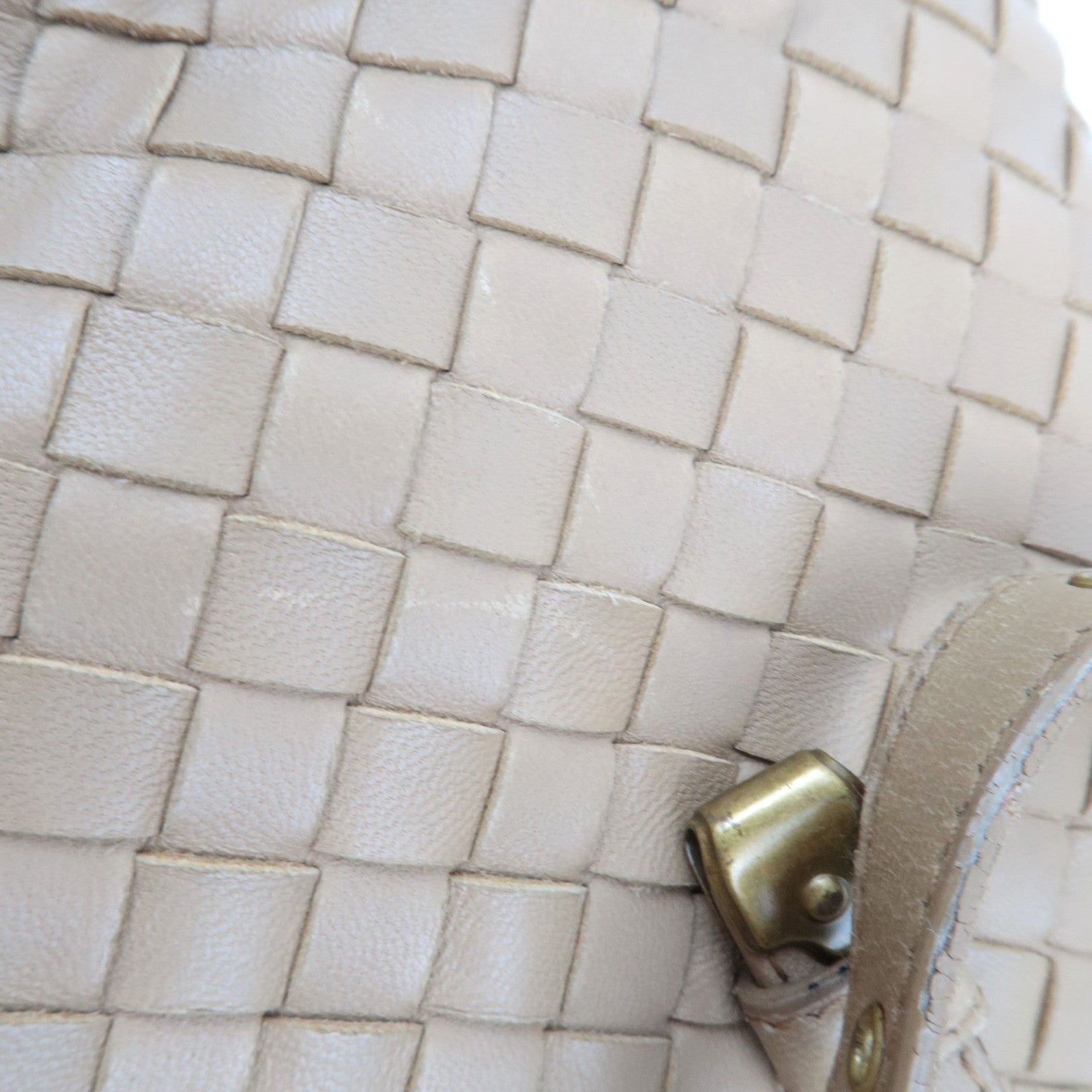 BOTTEGA VENETA Intrecciato Tote Bag Leather Beige 162937