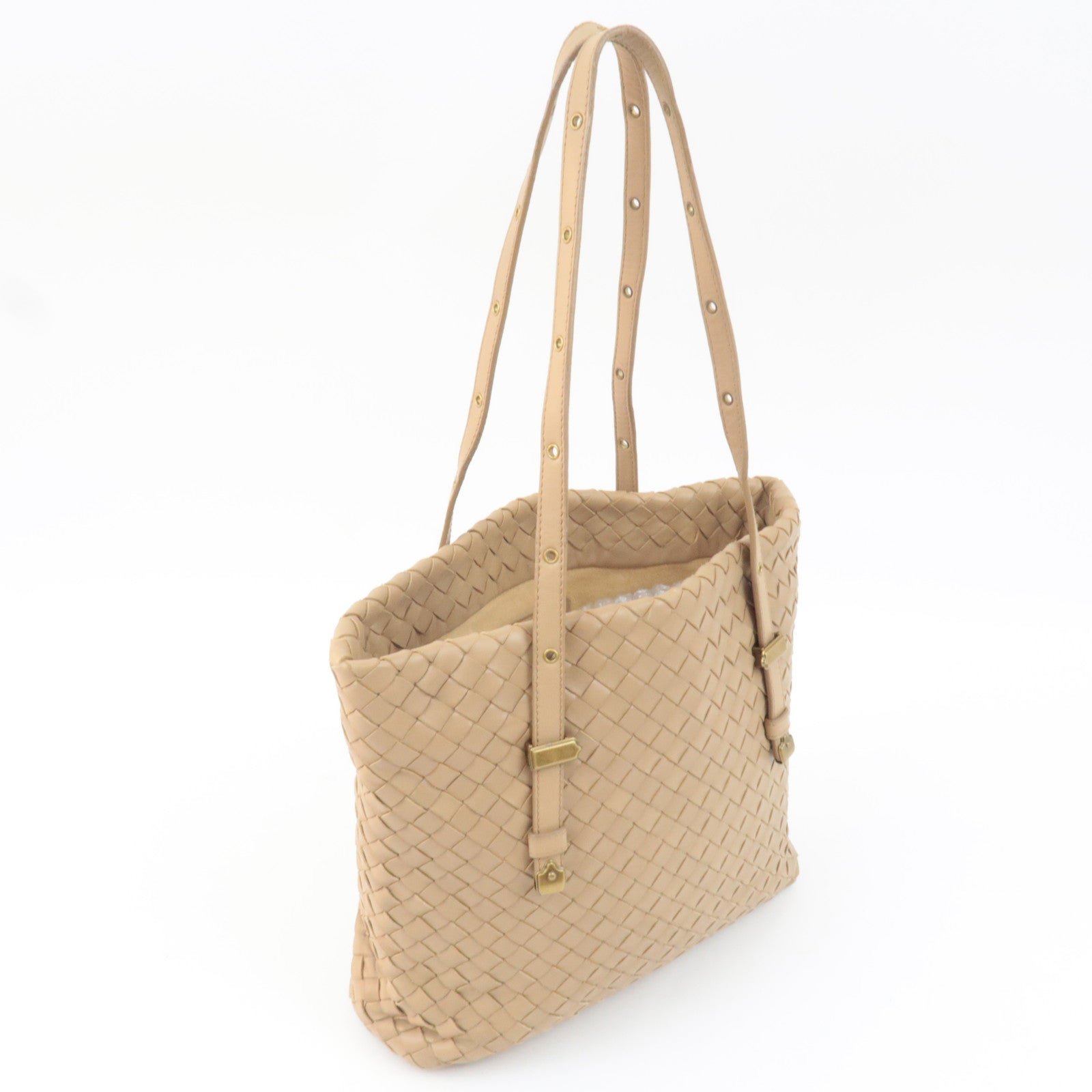BOTTEGA VENETA Intrecciato Tote Bag Leather Beige 162937