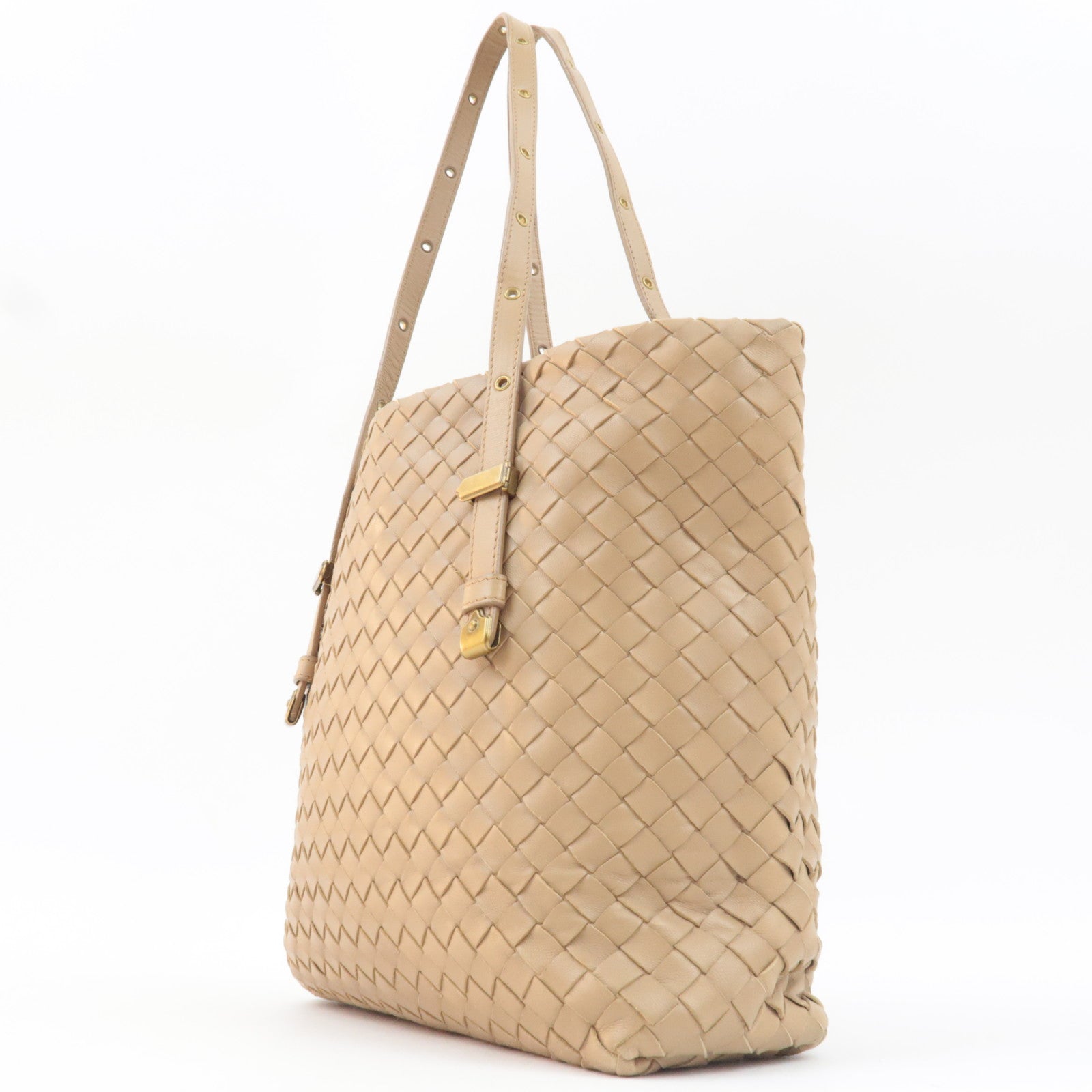 BOTTEGA VENETA Intrecciato Tote Bag Leather Beige 162937