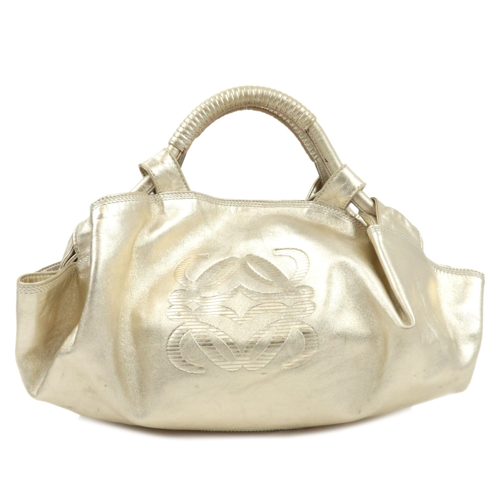 LOEWE Anagram Nappa Aire Handbag Leather Gold81773