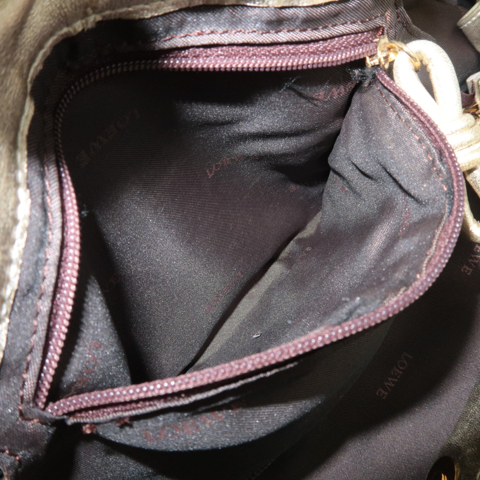 LOEWE Anagram Nappa Aire Handbag Leather Gold