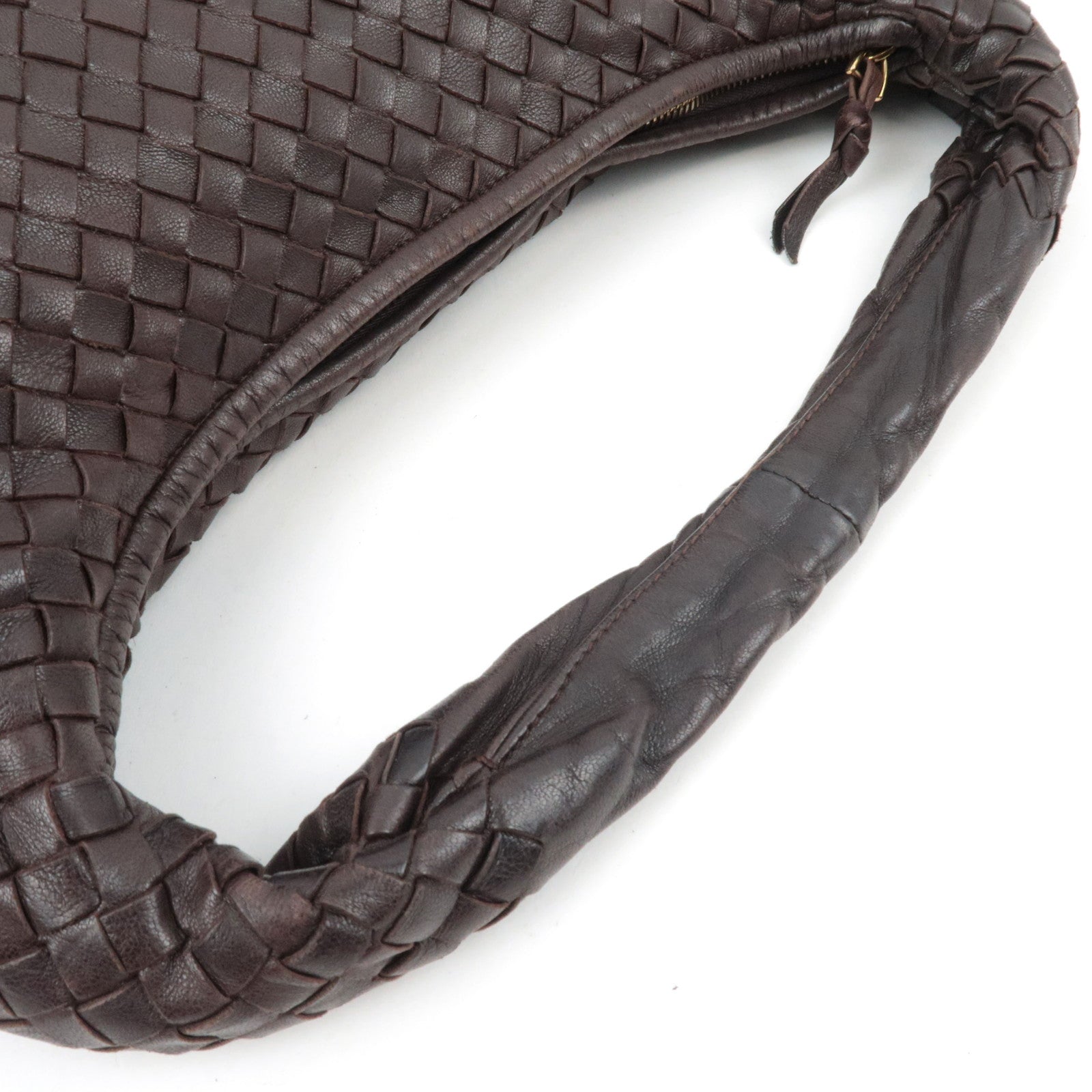 BOTTEGA VENETA Intrecciato Hobo One-Shoulder Bag Leather Brown 115653 *Mirror