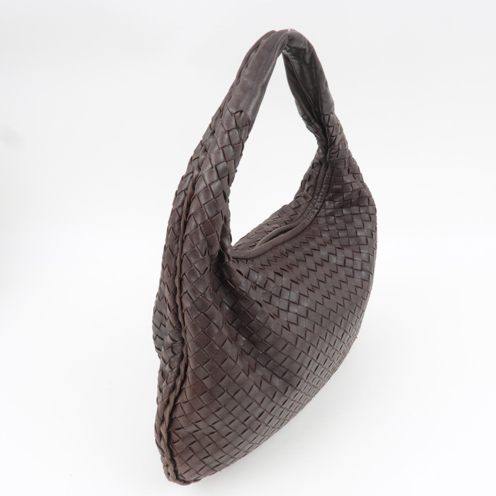 BOTTEGA VENETA Intrecciato Hobo One-Shoulder Bag Leather Brown 115653 *Mirror