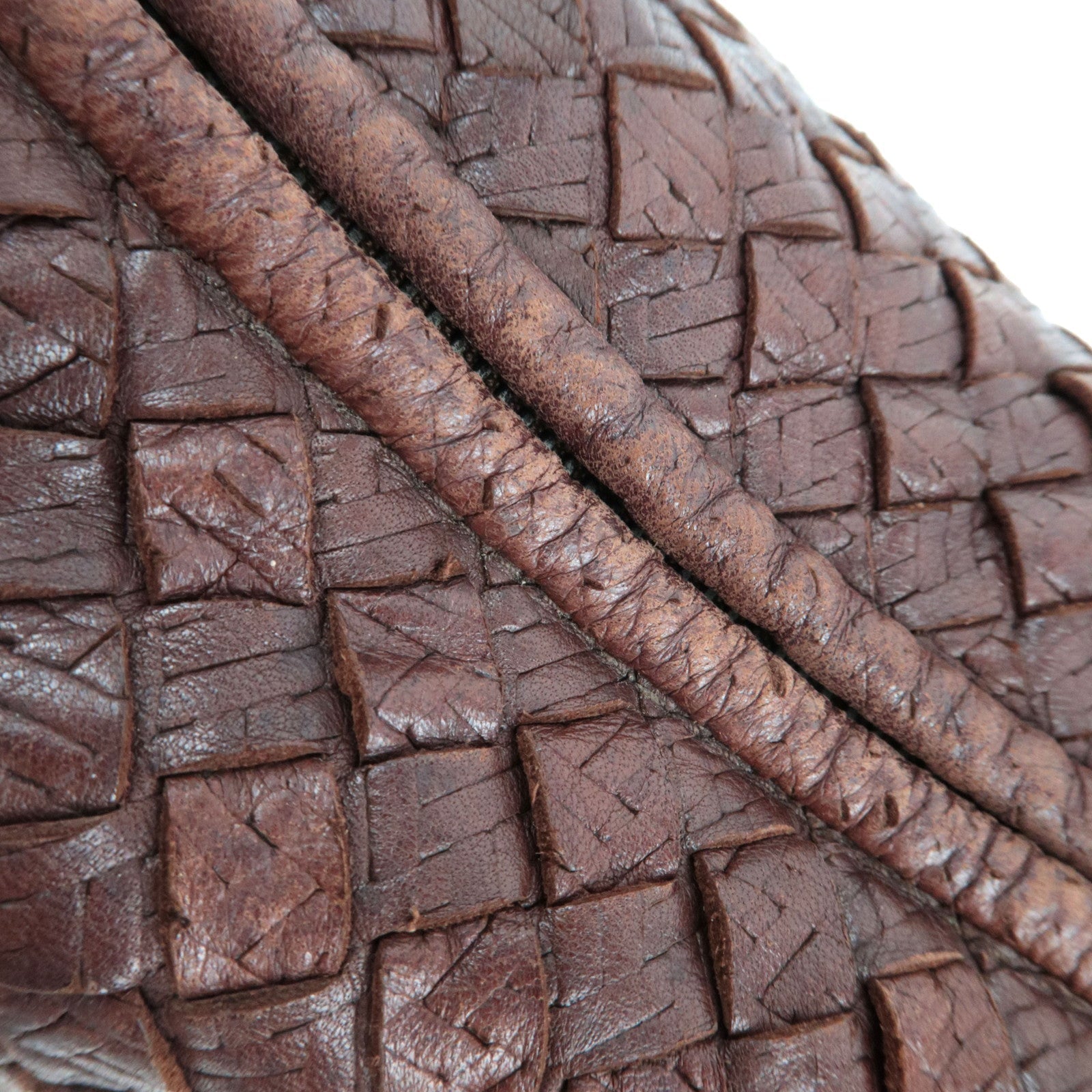 BOTTEGA VENETA Intrecciato Hobo One-Shoulder Bag Leather Brown 115653