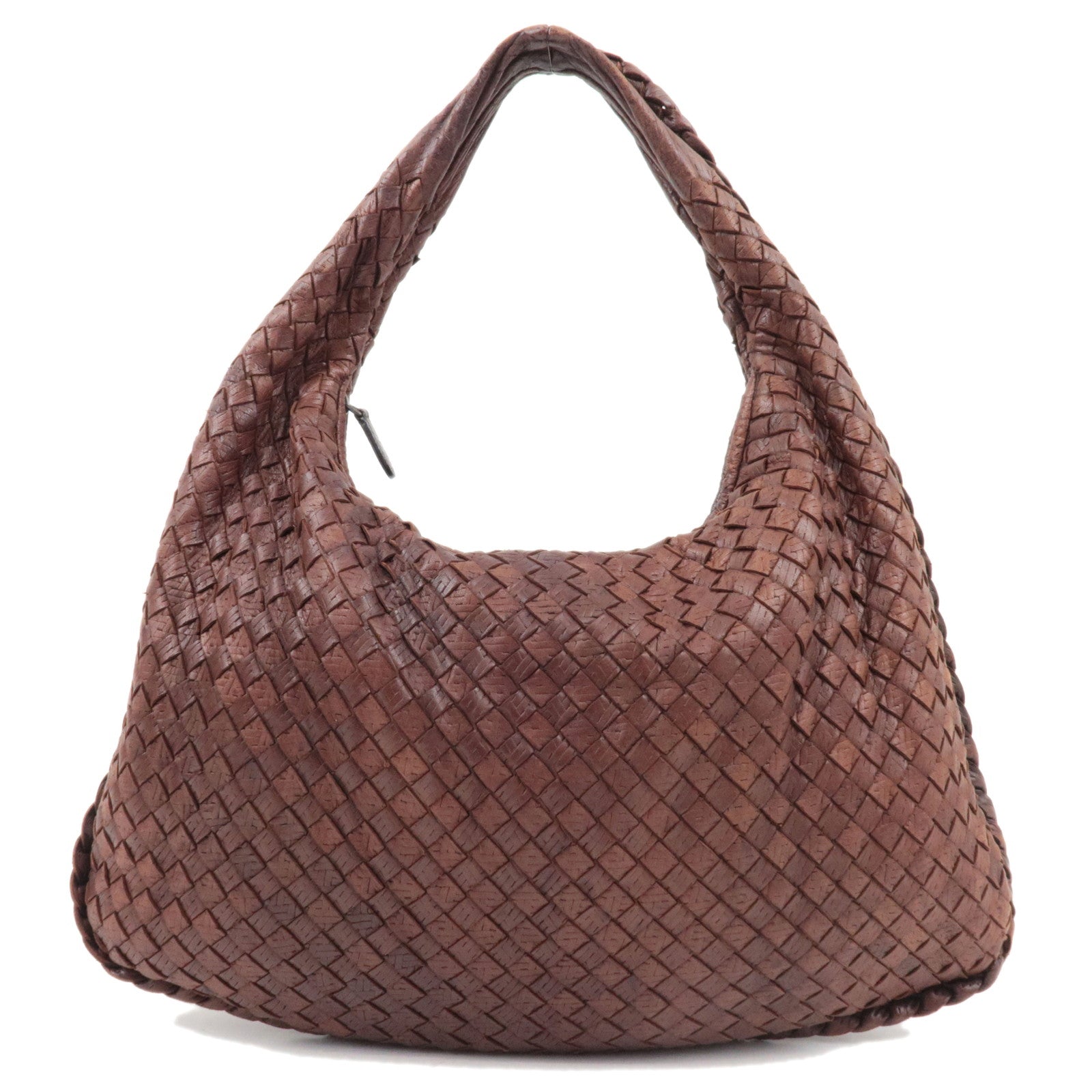 BOTTEGA VENETA Intrecciato Hobo One-Shoulder Bag Leather Brown 11565381778
