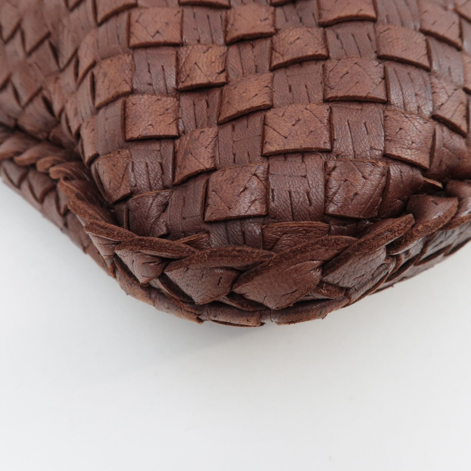 BOTTEGA VENETA Intrecciato Hobo One-Shoulder Bag Leather Brown 115653