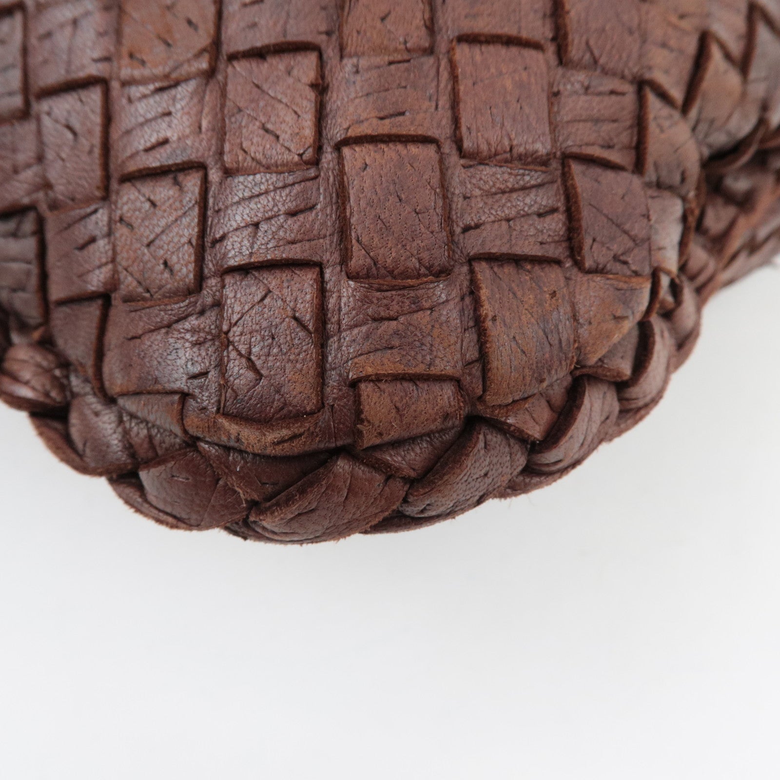 BOTTEGA VENETA Intrecciato Hobo One-Shoulder Bag Leather Brown 115653