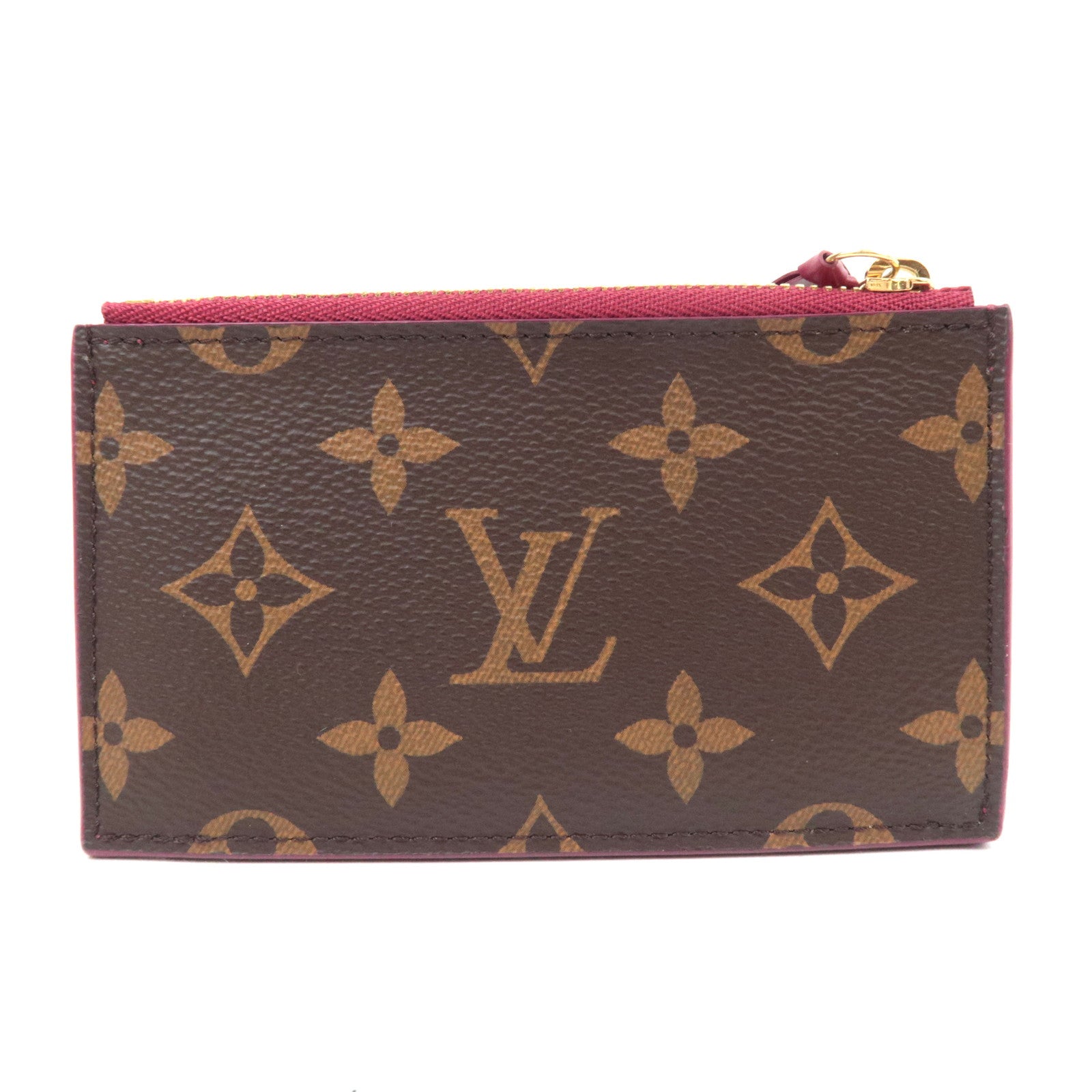 Louis Vuitton Monogram Porte Carte Zip Coin Purse Fuchsia M67889 NZ2129 *Dust bag