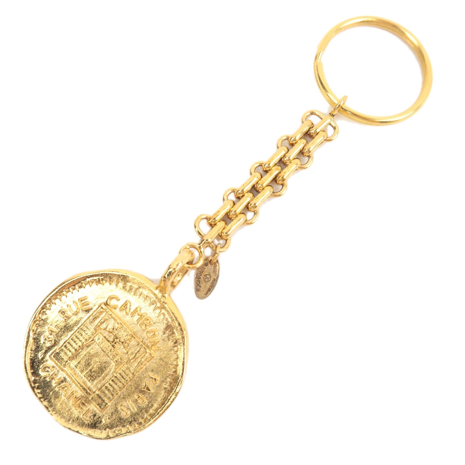 CHANEL Cambon Keychain Metal Gold81799