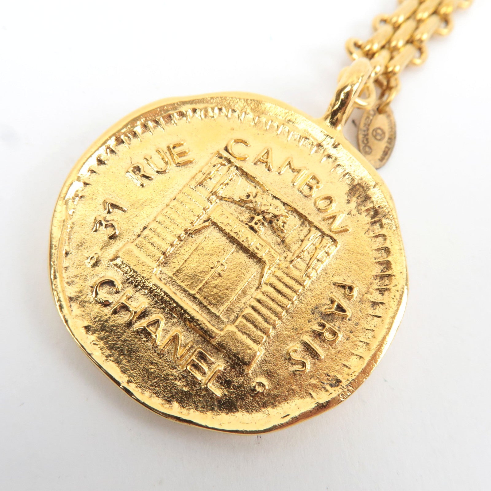 CHANEL Cambon Keychain Metal Gold