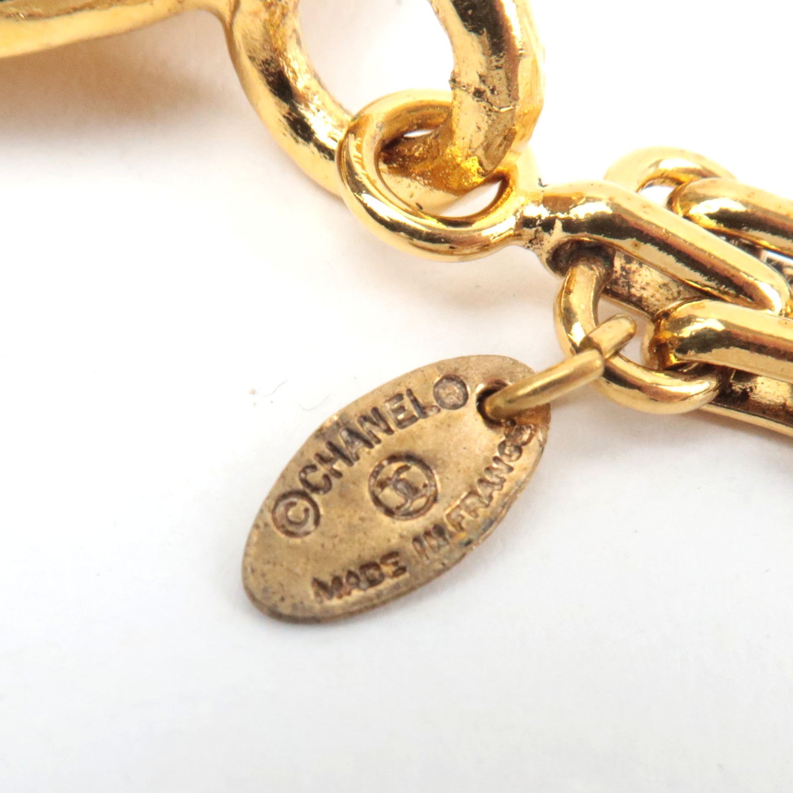 CHANEL Cambon Keychain Metal Gold