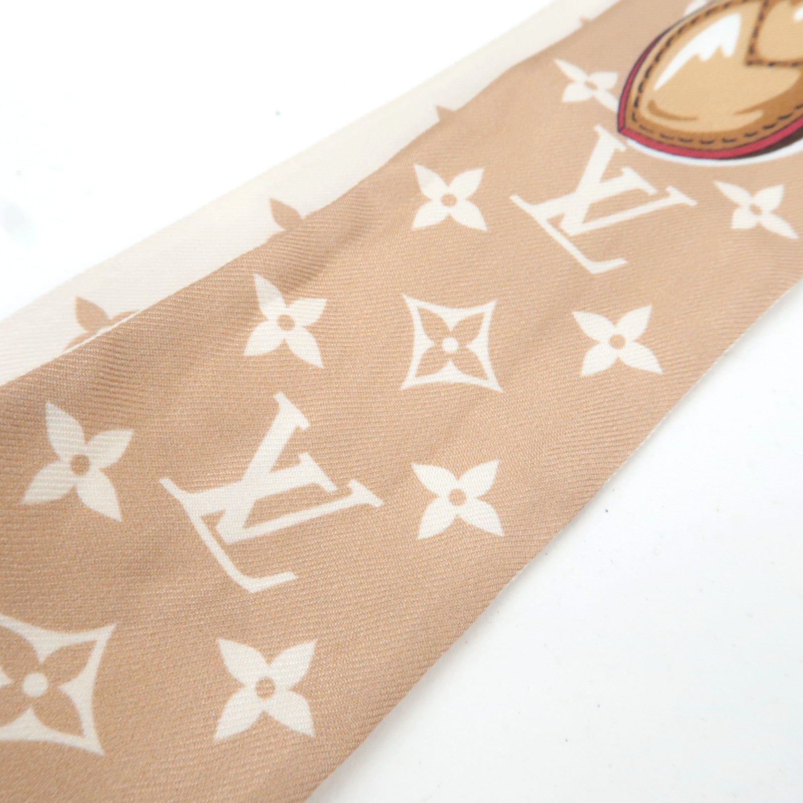 Louis Vuitton Bandeau BB Ultimate Twilly Scarf 100% Silk Beige M77777