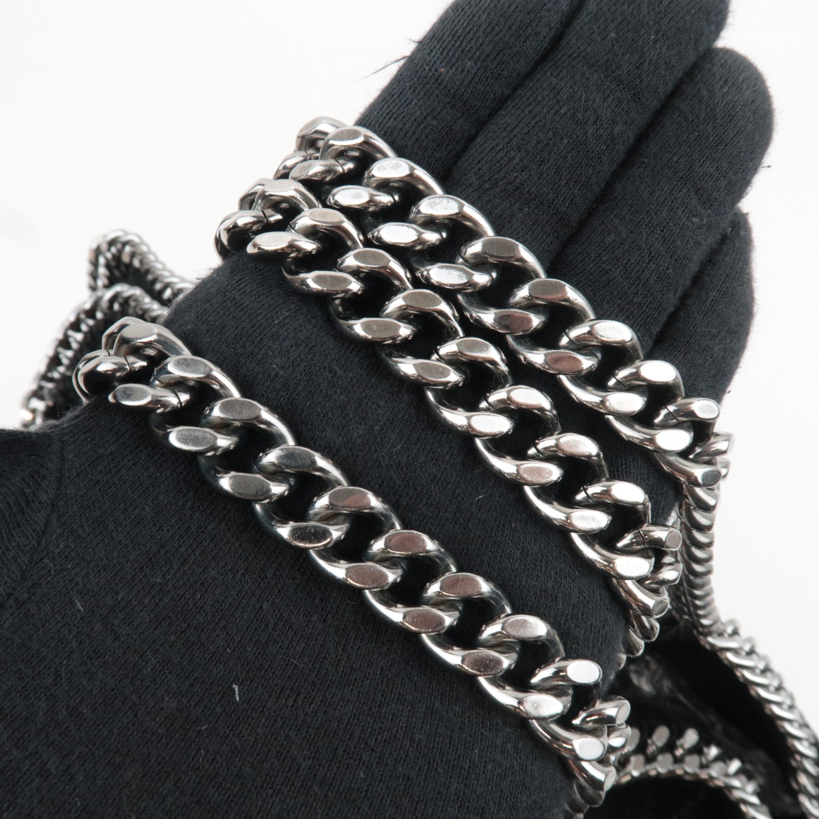 Stella McCartney Falabella Fold Over Chain Shoulder Bag Vegan Leather Black *Dust bag