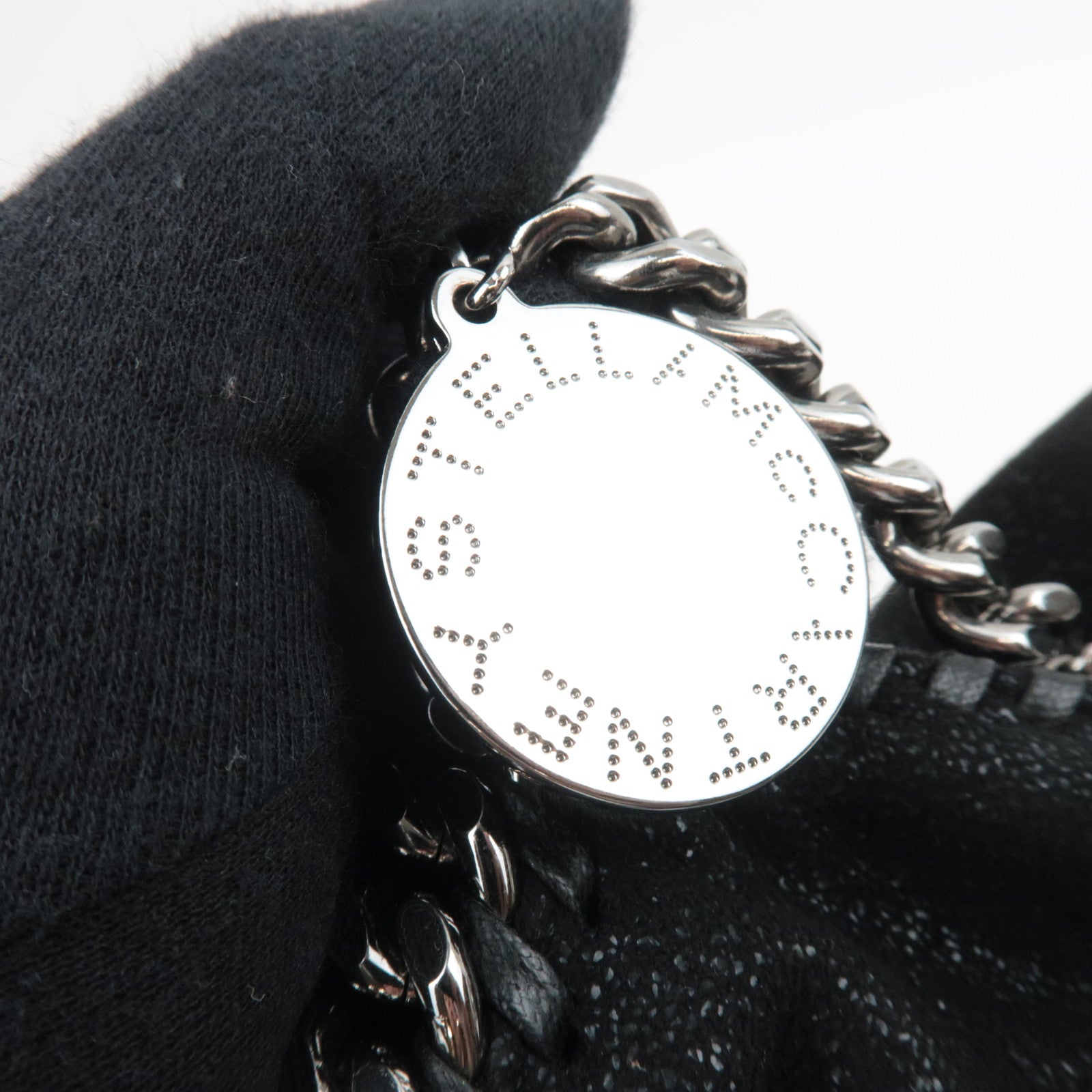 Stella McCartney Falabella Fold Over Chain Shoulder Bag Vegan Leather Black *Dust bag