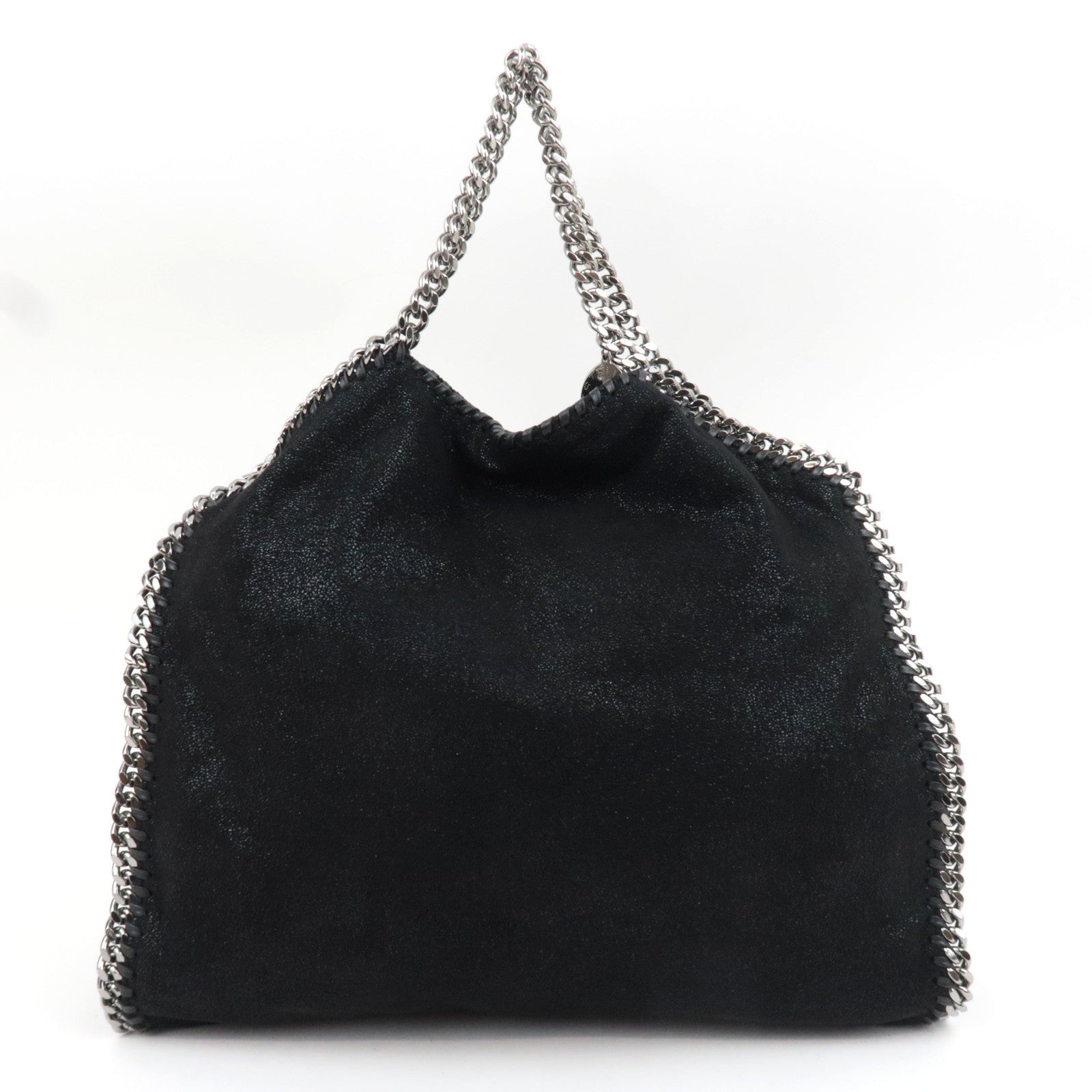 Stella McCartney Falabella Fold Over Chain Shoulder Bag Vegan Leather Black *Dust bag