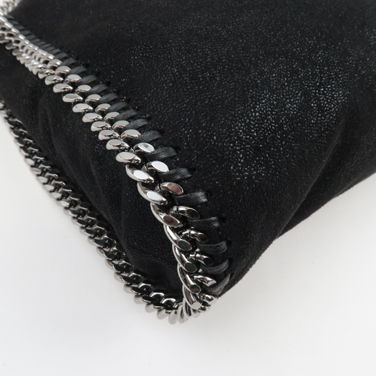 Stella McCartney Falabella Fold Over Chain Shoulder Bag Vegan Leather Black *Dust bag