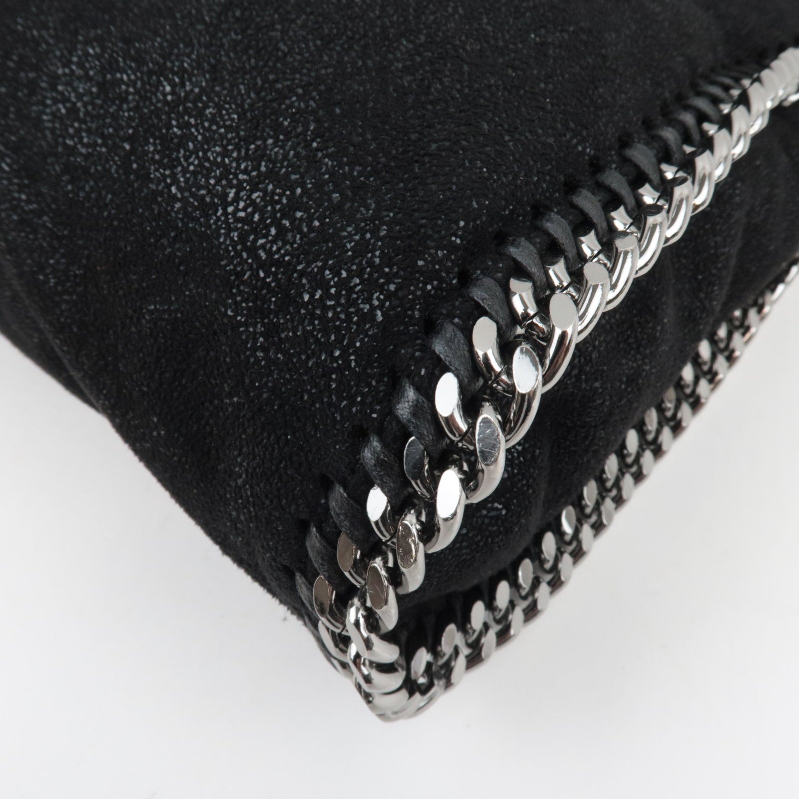 Stella McCartney Falabella Fold Over Chain Shoulder Bag Vegan Leather Black *Dust bag