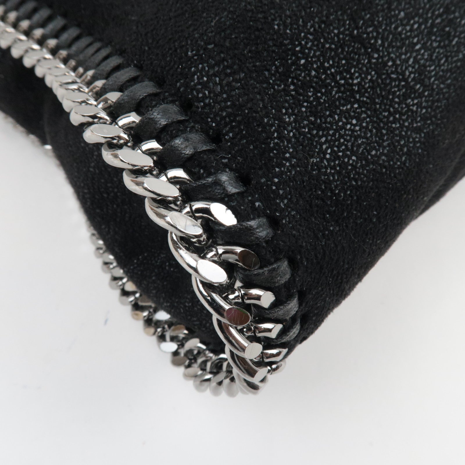 Stella McCartney Falabella Fold Over Chain Shoulder Bag Vegan Leather Black *Dust bag