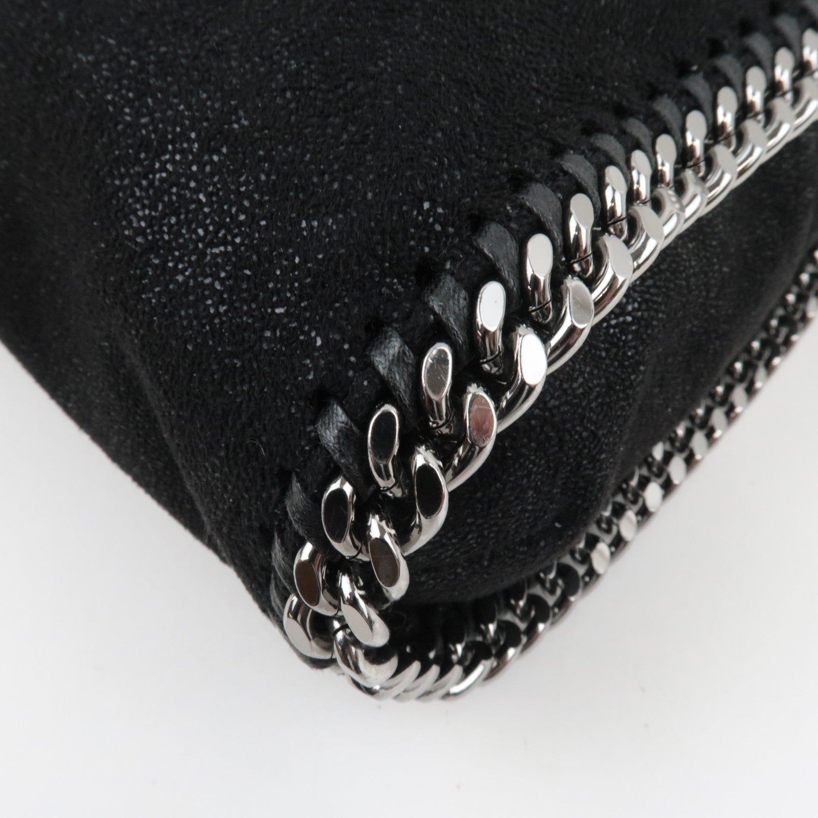 Stella McCartney Falabella Fold Over Chain Shoulder Bag Vegan Leather Black *Dust bag