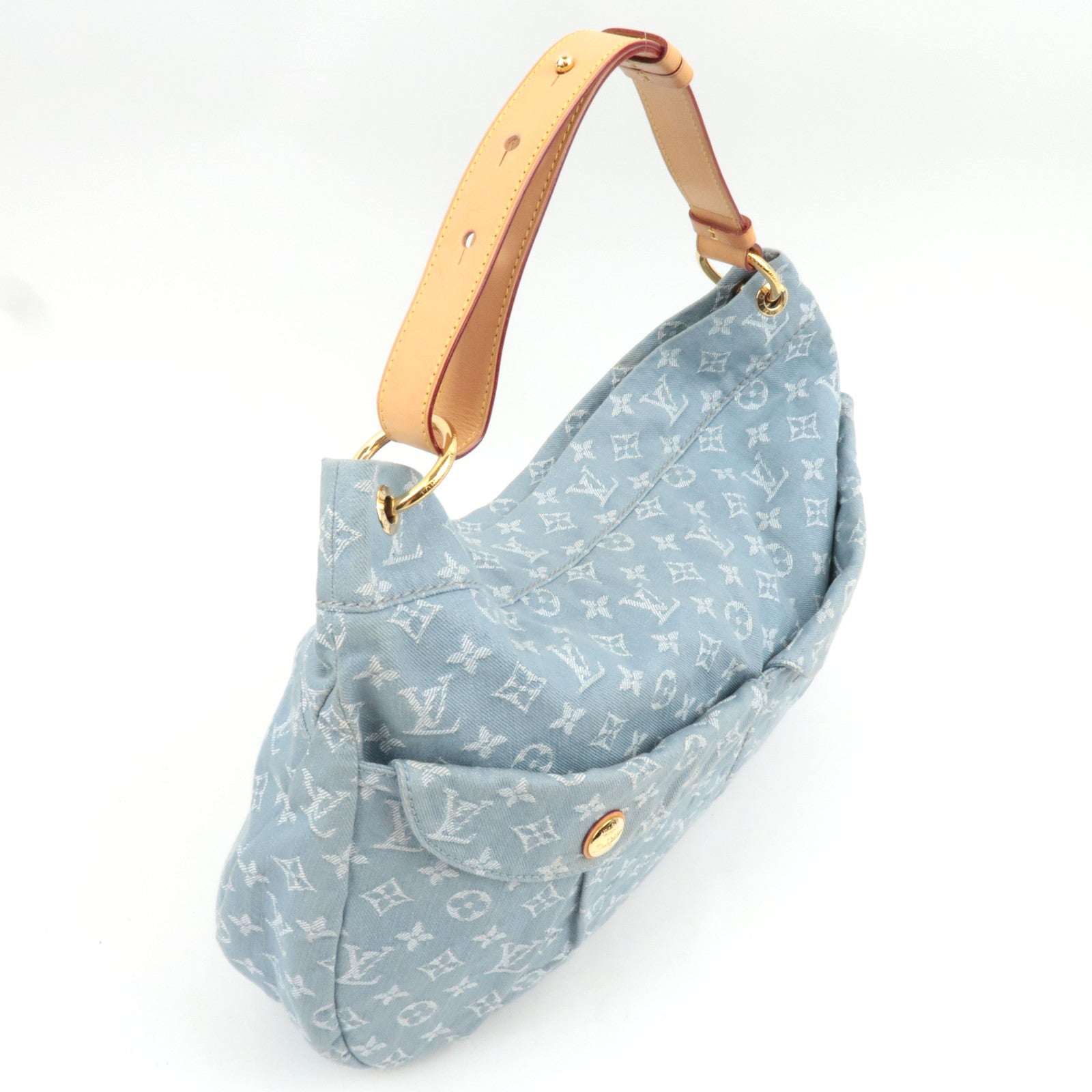 Louis Vuitton Monogram Denim Daily GM Handbag Blue Clair M40492 FO2141 *Dust Bag