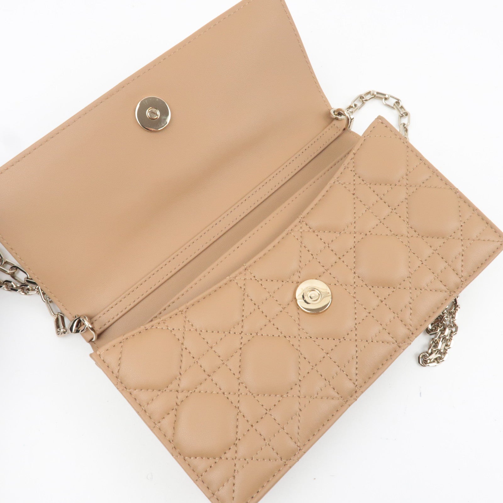Christian Dior Cannage My Dior Mini Bag Lambskin Tan S0980ONMJ *Box, Dust bag, Chain Strap