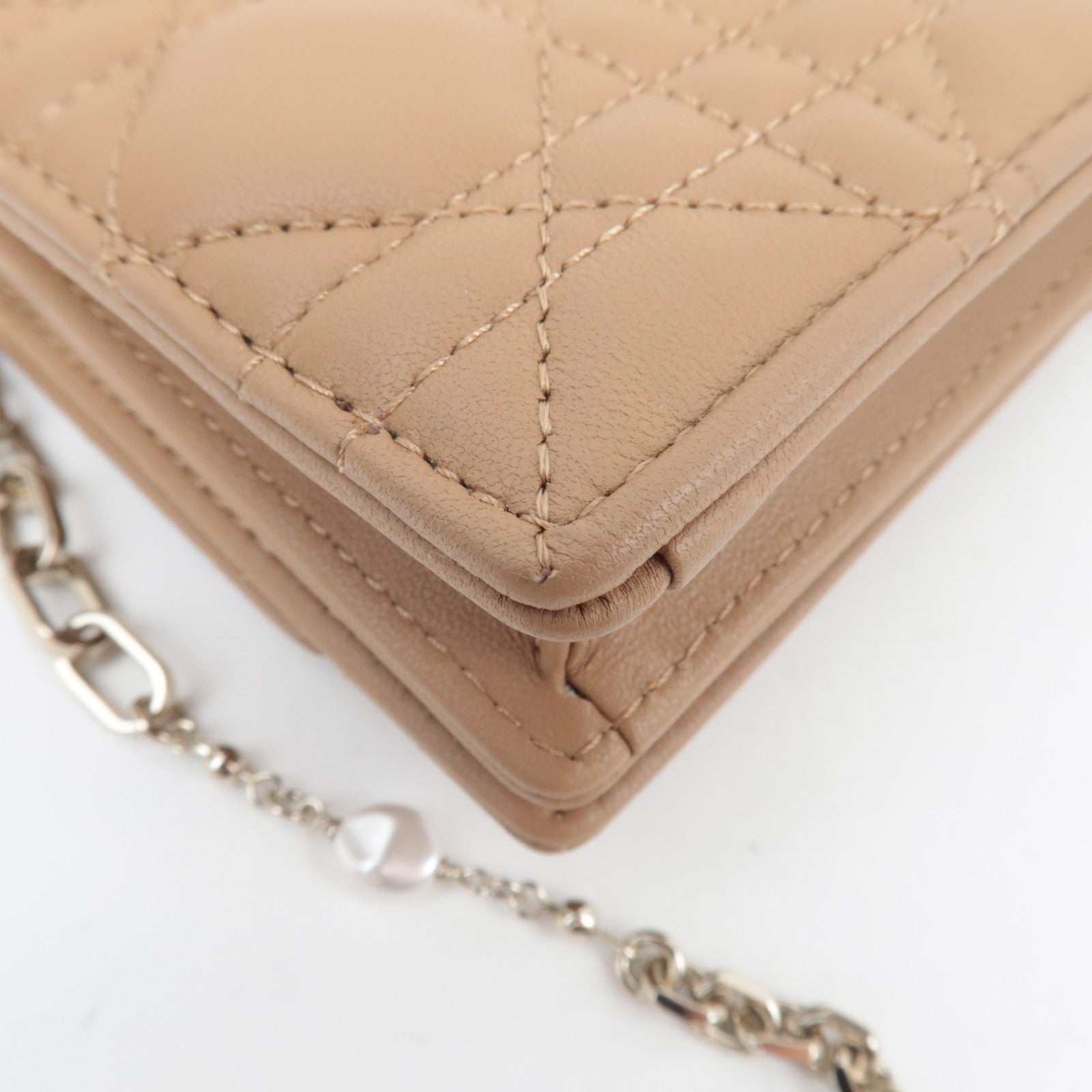 Christian Dior Cannage My Dior Mini Bag Lambskin Tan S0980ONMJ *Box, Dust bag, Chain Strap