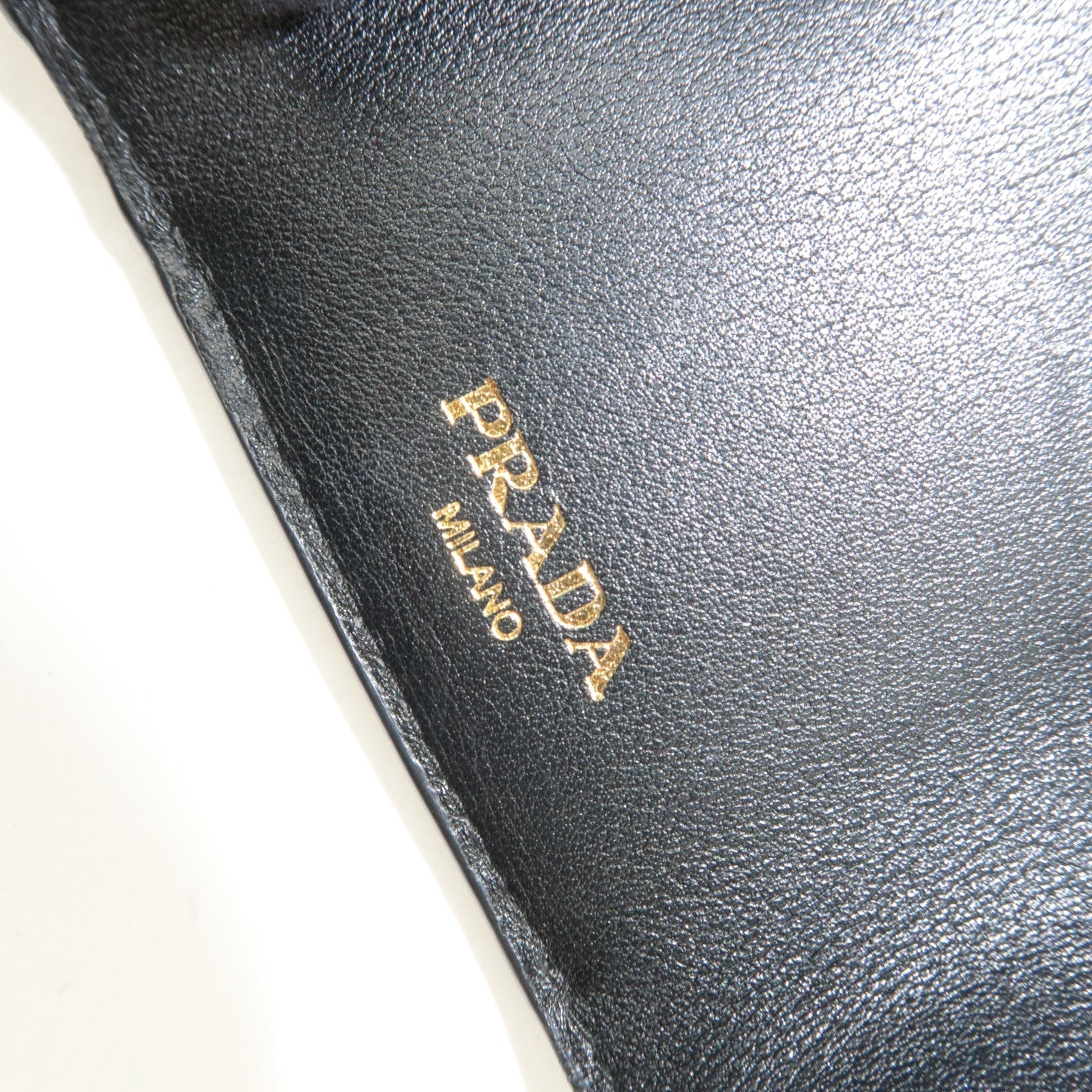 PRADA Tri-Fold Compact Wallet Vitello Move Leather Black 1MH021 *Box, G card