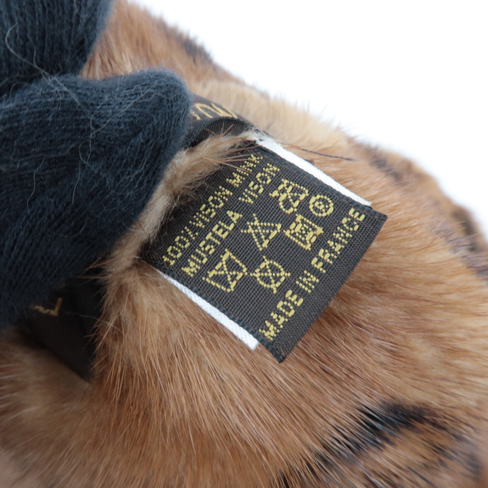 Louis Vuitton Monogram Echarpe Fur Scarf 100% Mink Brown M72245