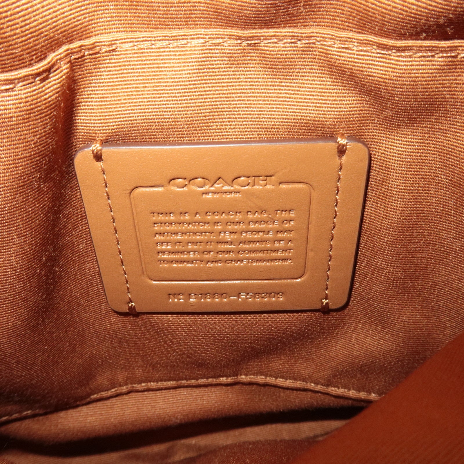 COACH Signature Shoulder Bag PVC Leather Beige Brown F58309