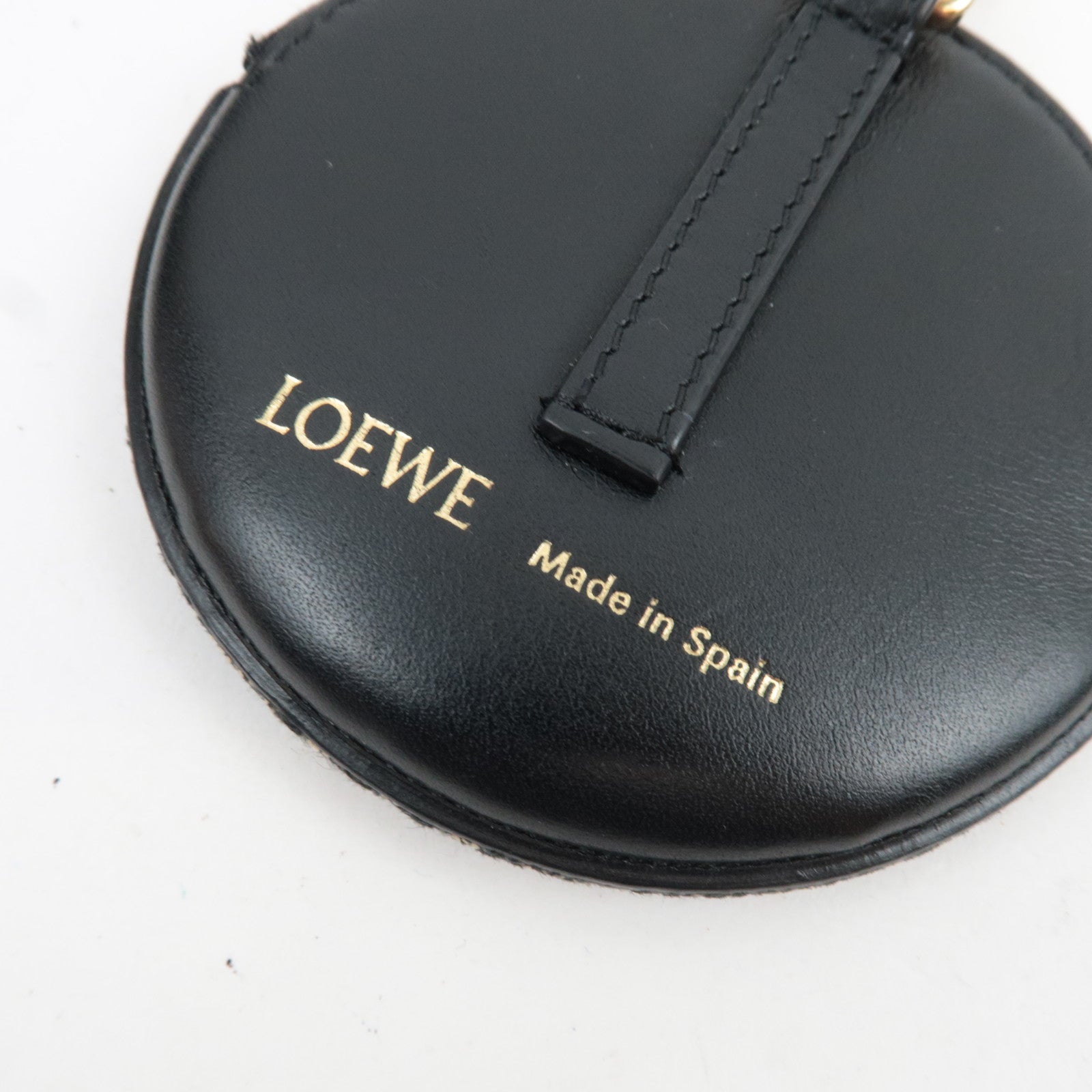 LOEWE Anagram Cookie Charm Coin Case Jacquard Calfskin Navy Black *Box, Dust bag