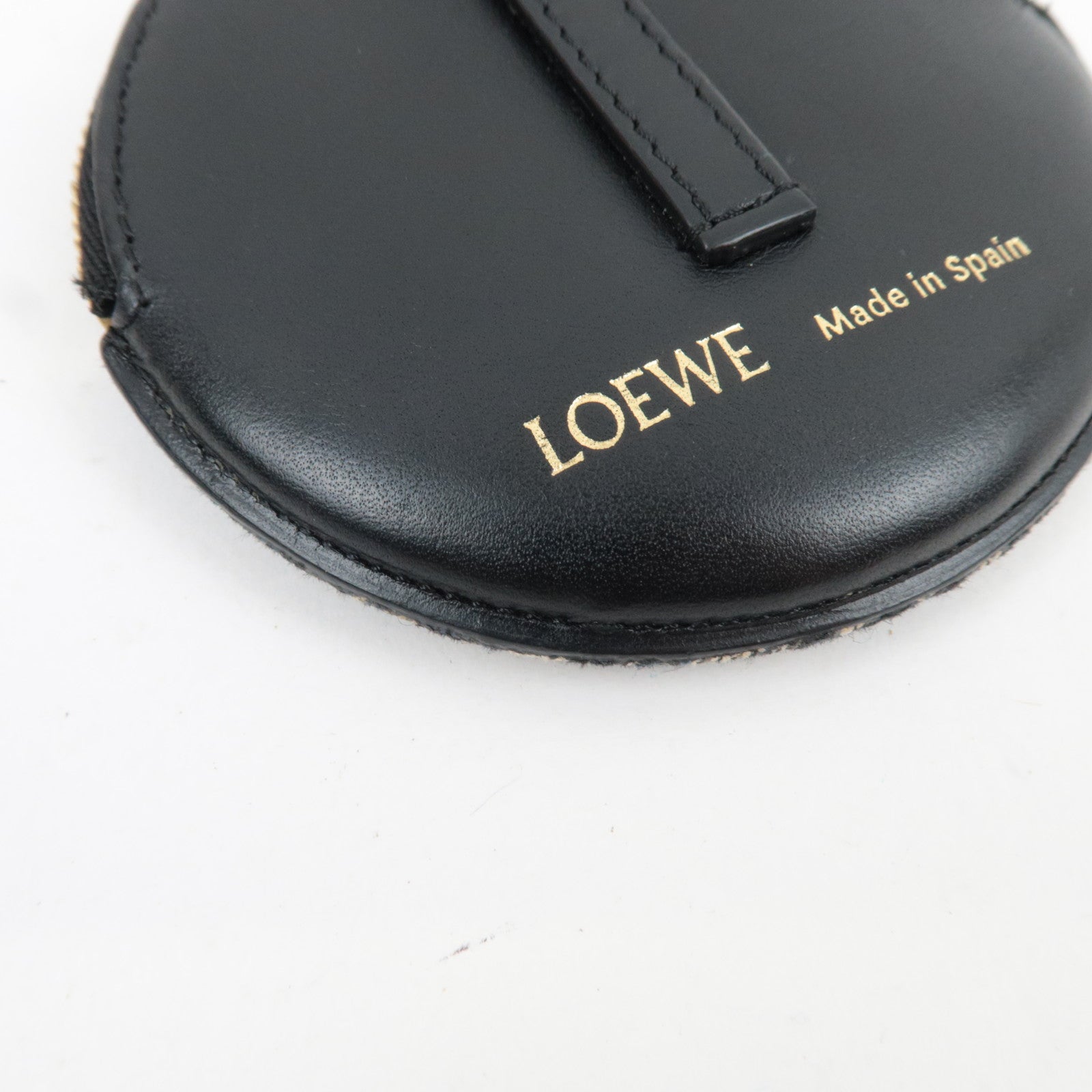 LOEWE Anagram Cookie Charm Coin Case Jacquard Calfskin Navy Black *Box, Dust bag