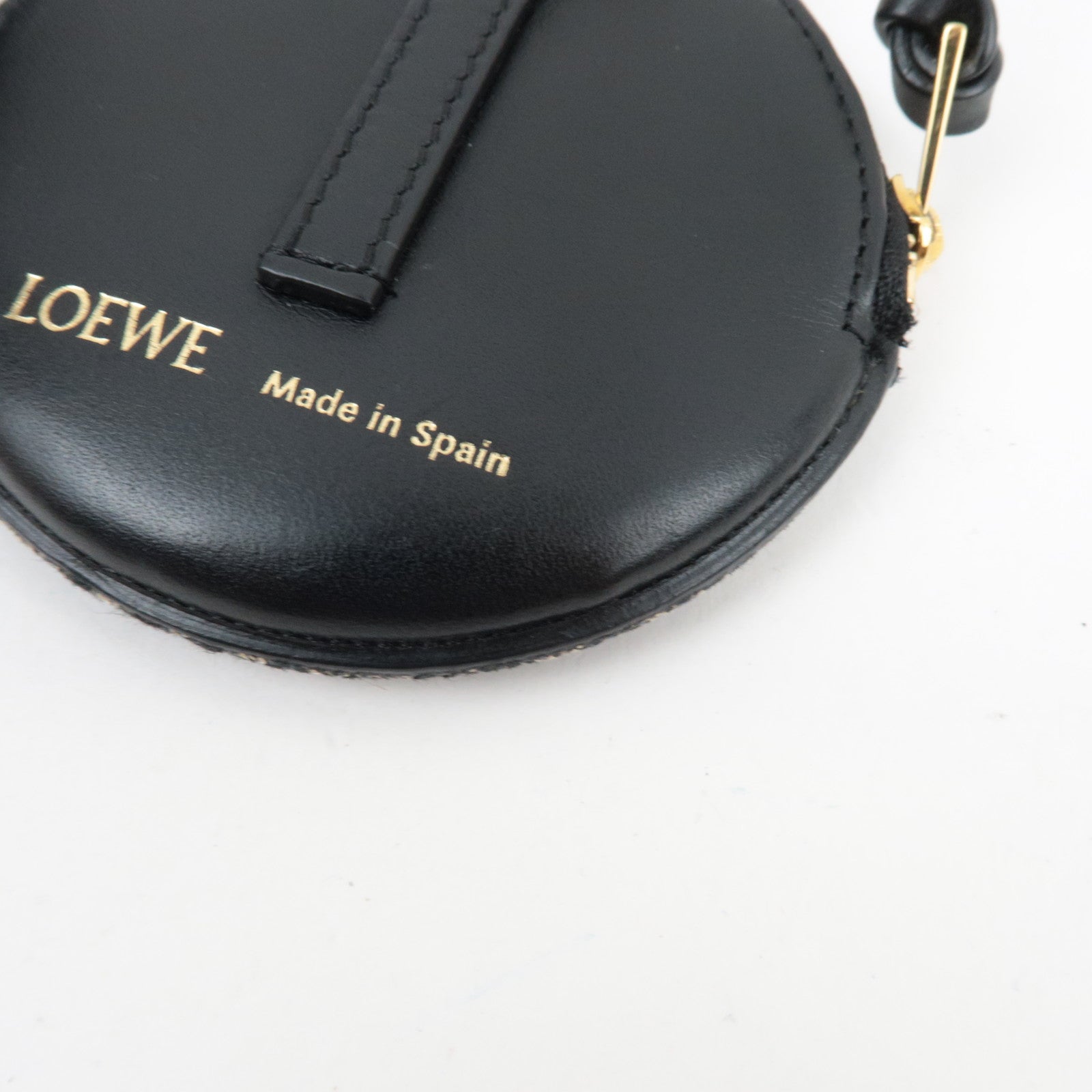 LOEWE Anagram Cookie Charm Coin Case Jacquard Calfskin Navy Black *Box, Dust bag
