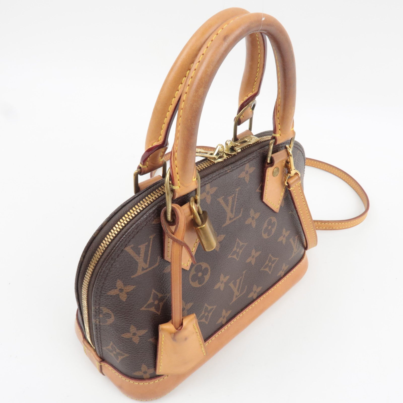 Louis Vuitton Monogram Alma BB 2Way Bag M53152 RFID *Strap, Key Lock, Clochette