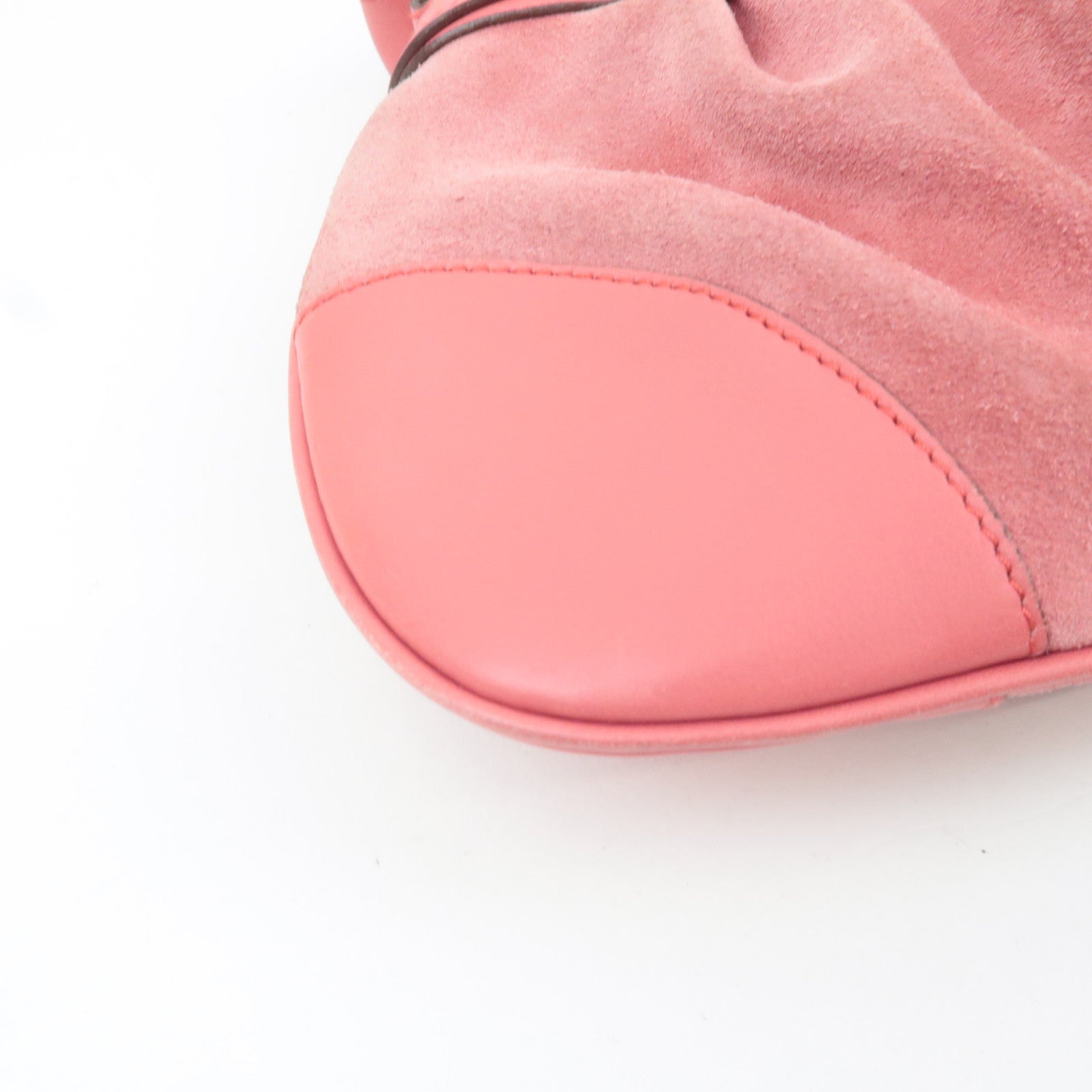 Ferragamo Gancini Shoulder Bag Suede Leather Pink