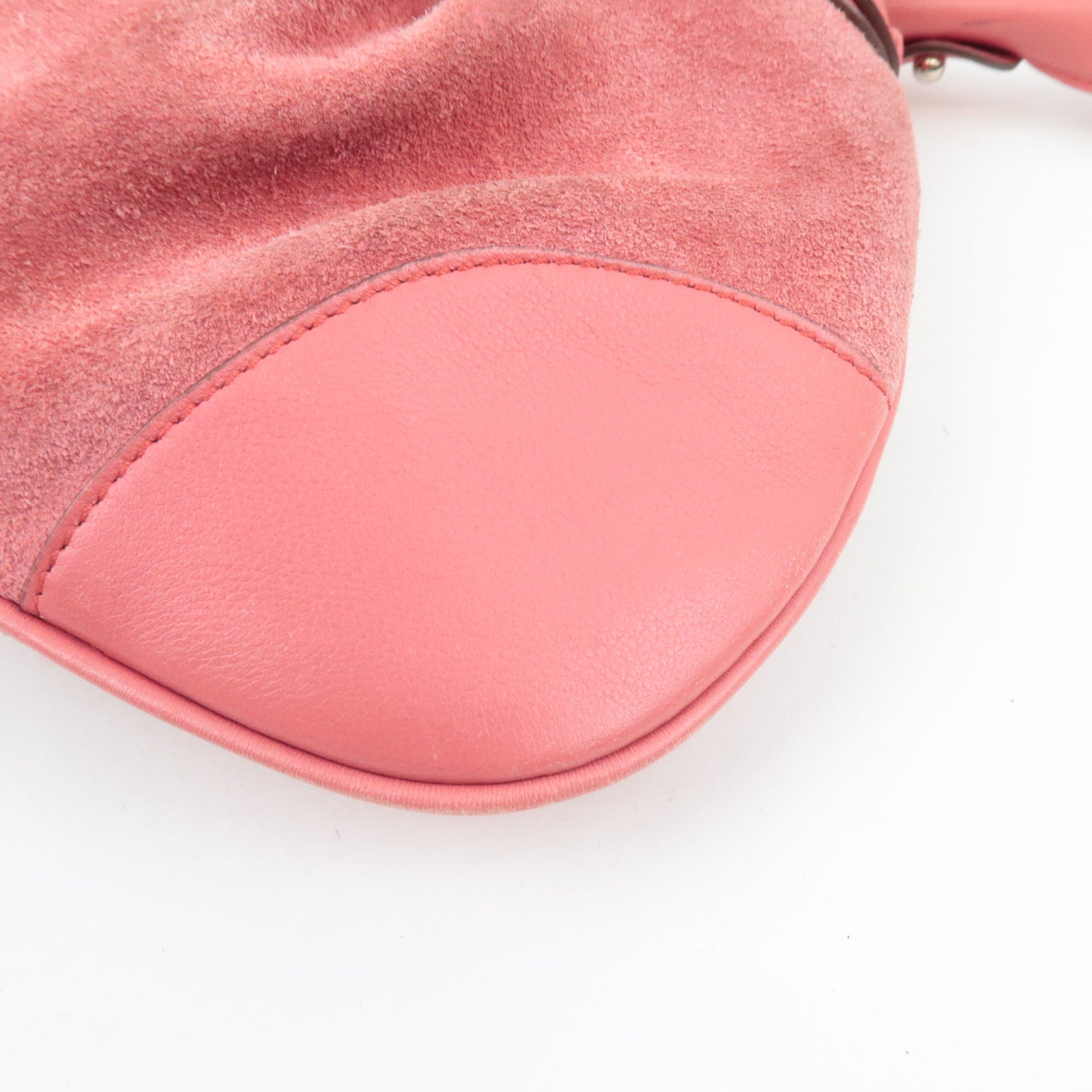 Ferragamo Gancini Shoulder Bag Suede Leather Pink