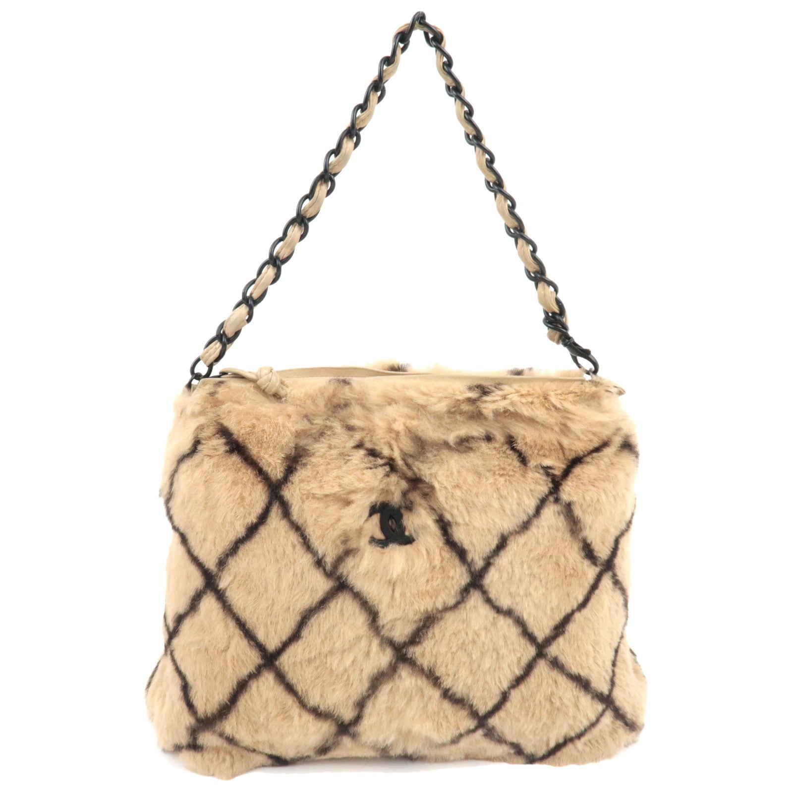 CHANEL Matelasse Chain Shoulder Bag Lapin Beige 7035719 *G card81894