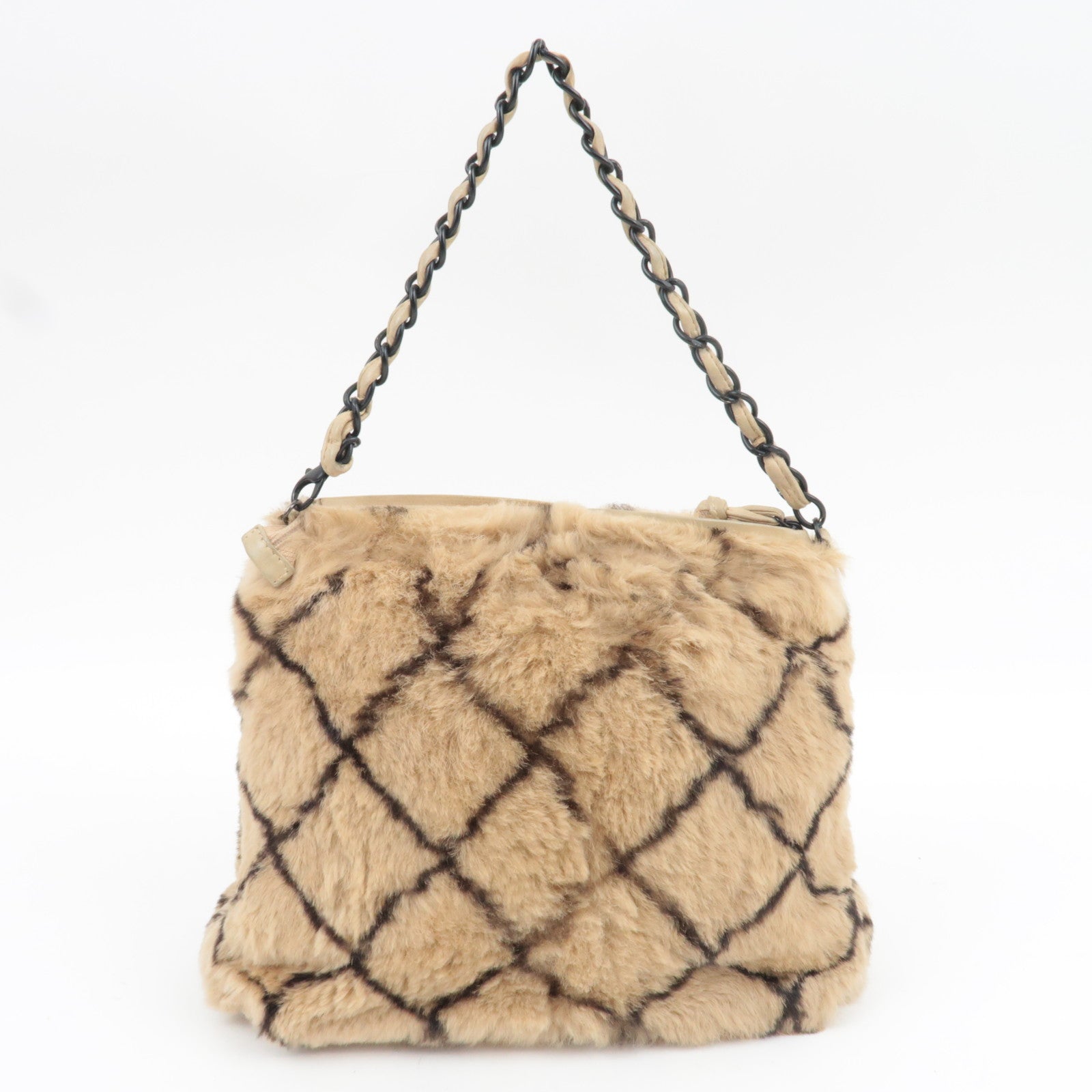 CHANEL Matelasse Chain Shoulder Bag Lapin Beige 7035719 *G card