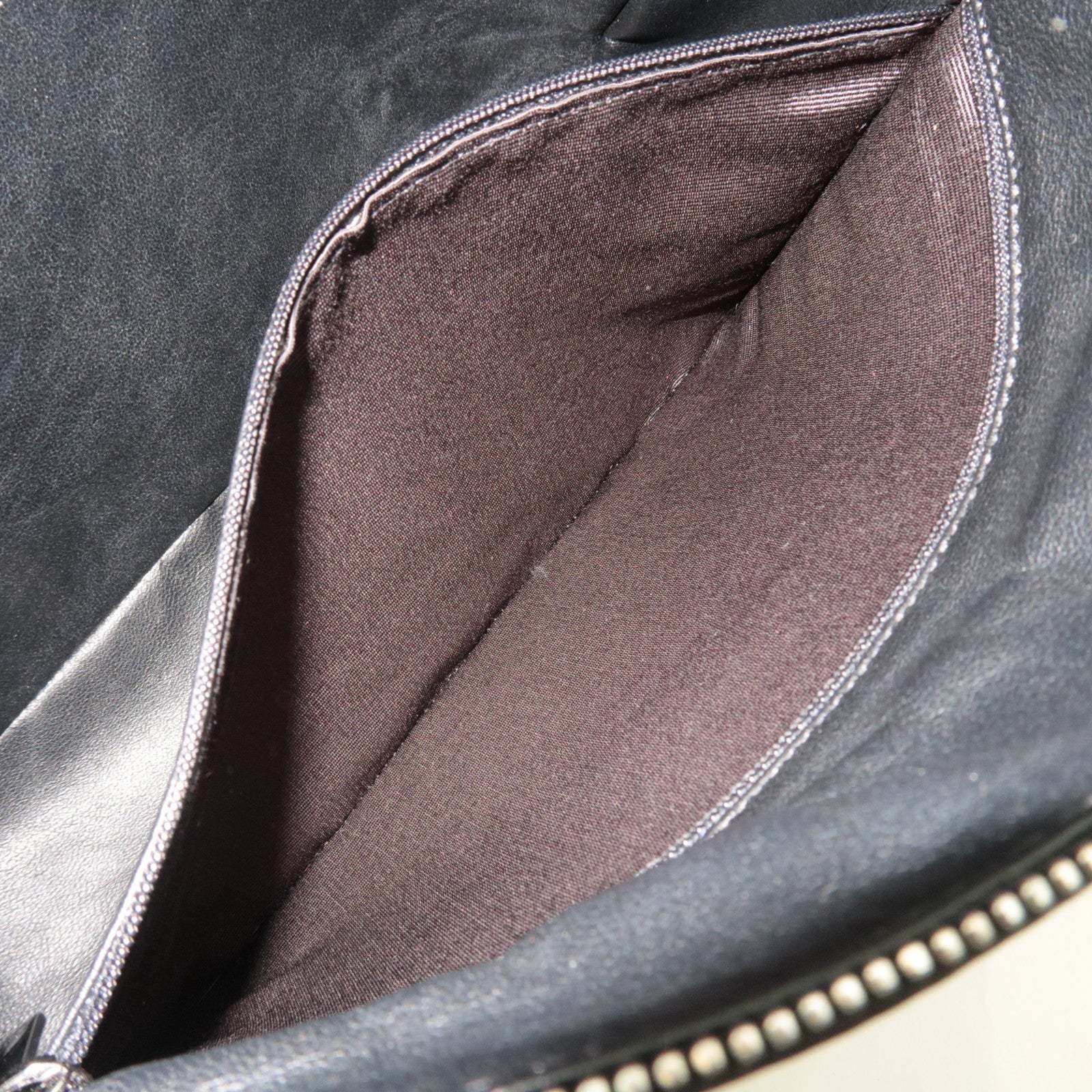 CHANEL Wild Stitch Matelasse Shoulder Bag Leather Black Silver HDW *Dust bag, G card