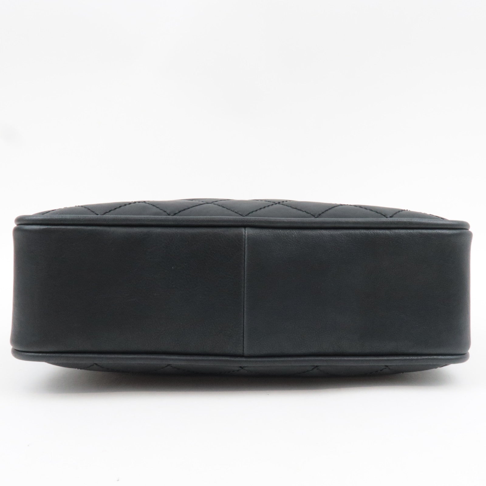 CHANEL Wild Stitch Matelasse Shoulder Bag Leather Black Silver HDW *Dust bag, G card