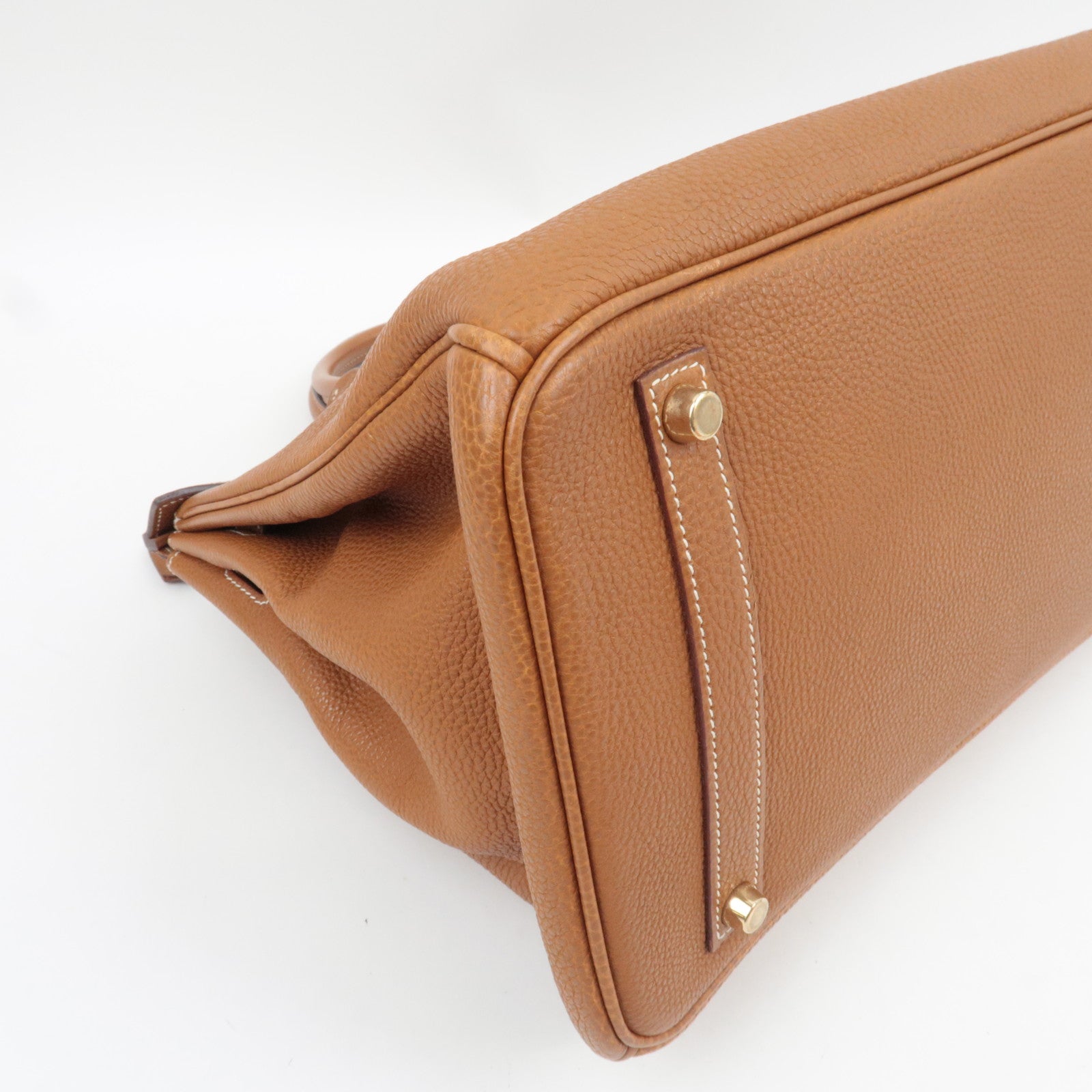 Hermes Birkin 35 □I Stamp (2005) Handbag Taurillon Clemence Gold *Dust bag, Key Lock, Clochette