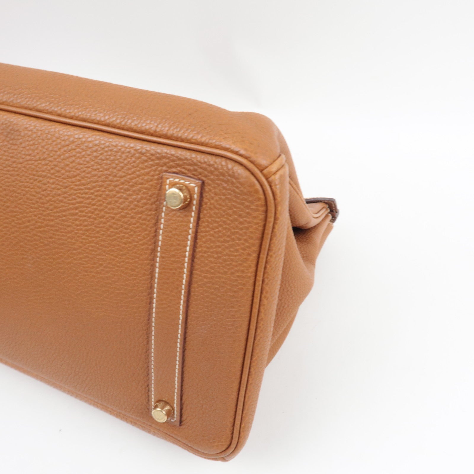 Hermes Birkin 35 □I Stamp (2005) Handbag Taurillon Clemence Gold *Dust bag, Key Lock, Clochette