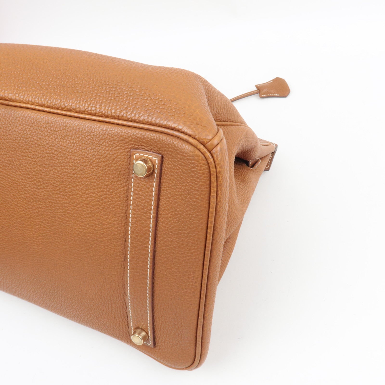 Hermes Birkin 35 □I Stamp (2005) Handbag Taurillon Clemence Gold *Dust bag, Key Lock, Clochette